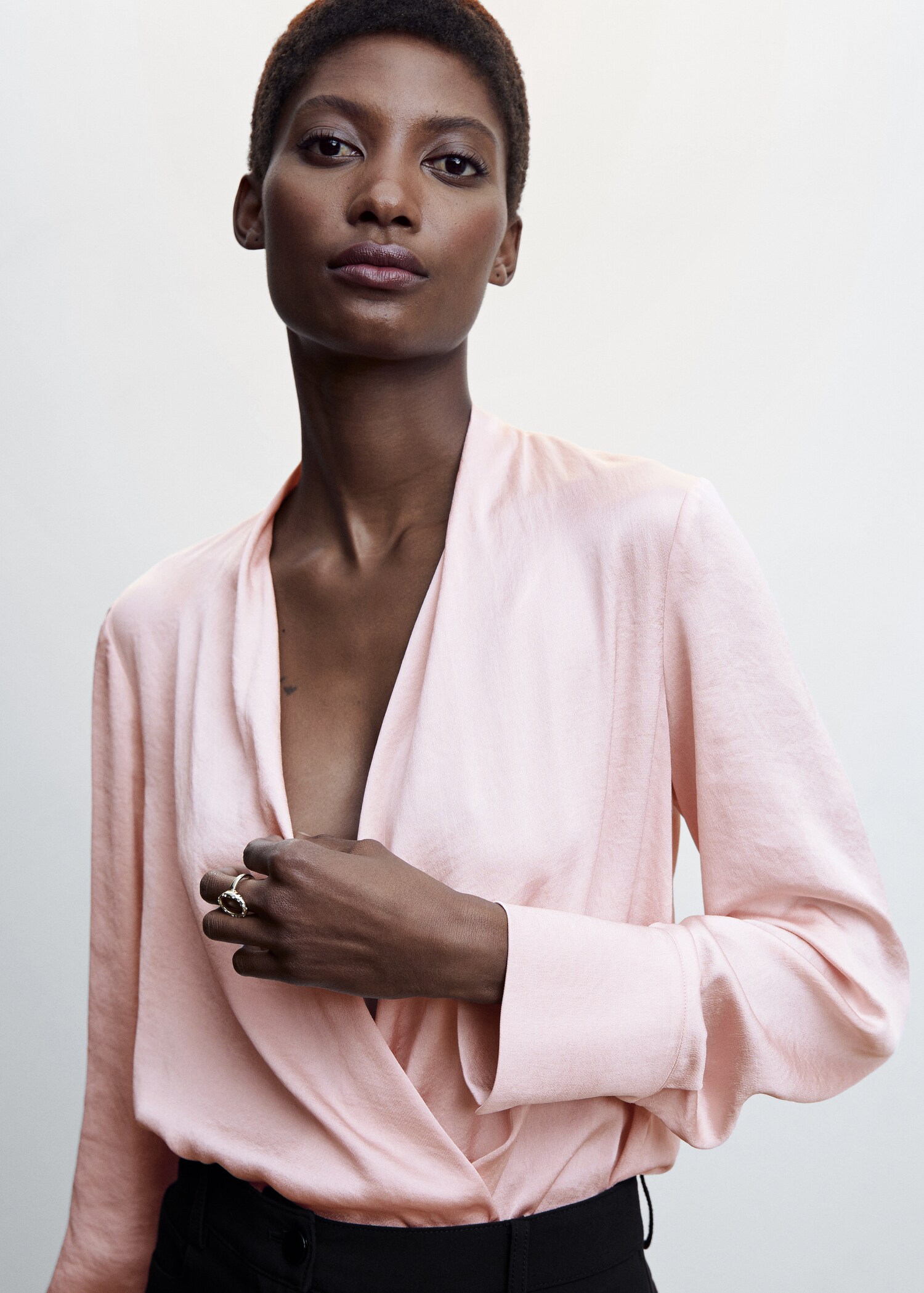 Satin wrap blouse - Details of the article 1