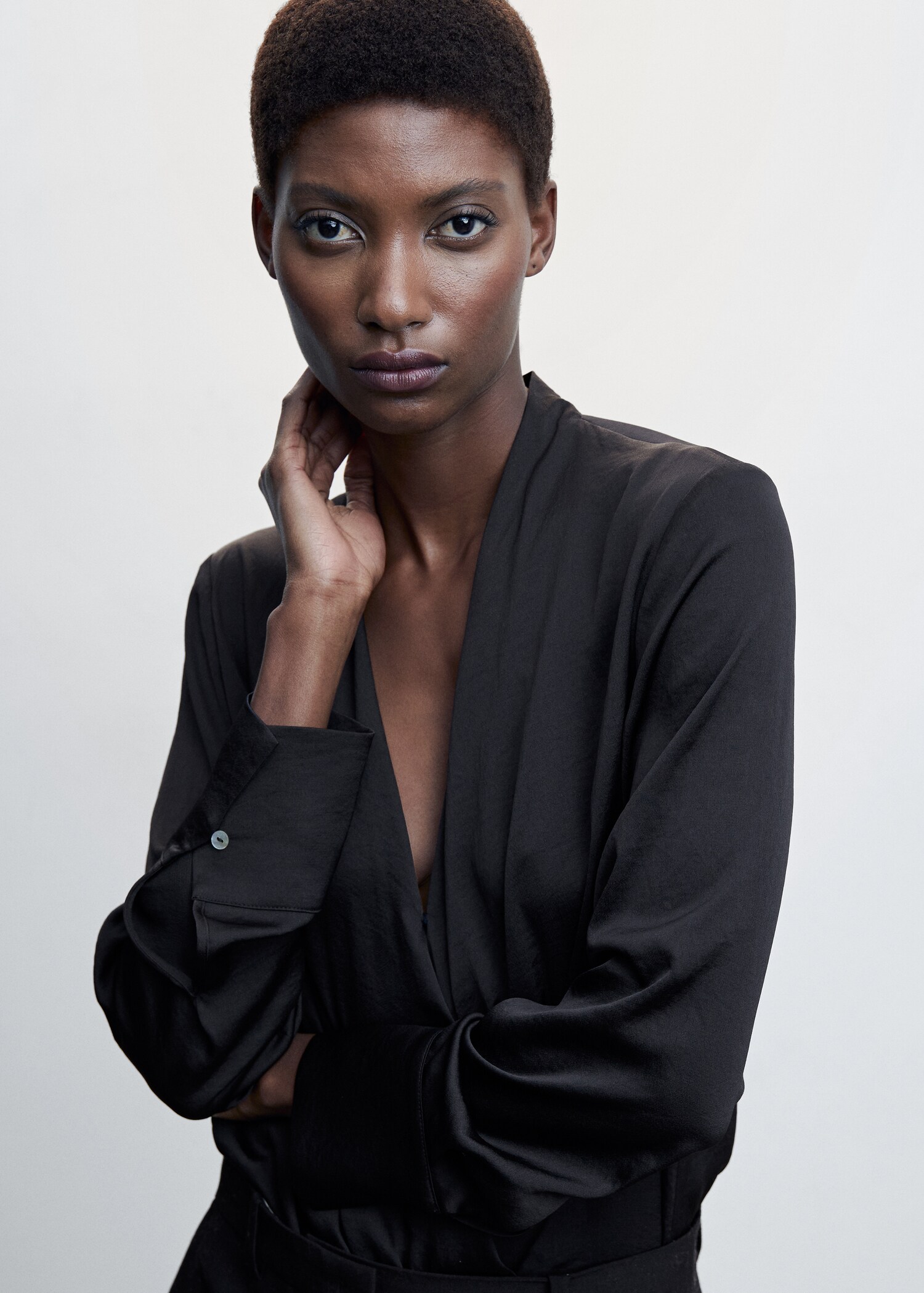 Satin wrap blouse - Details of the article 1