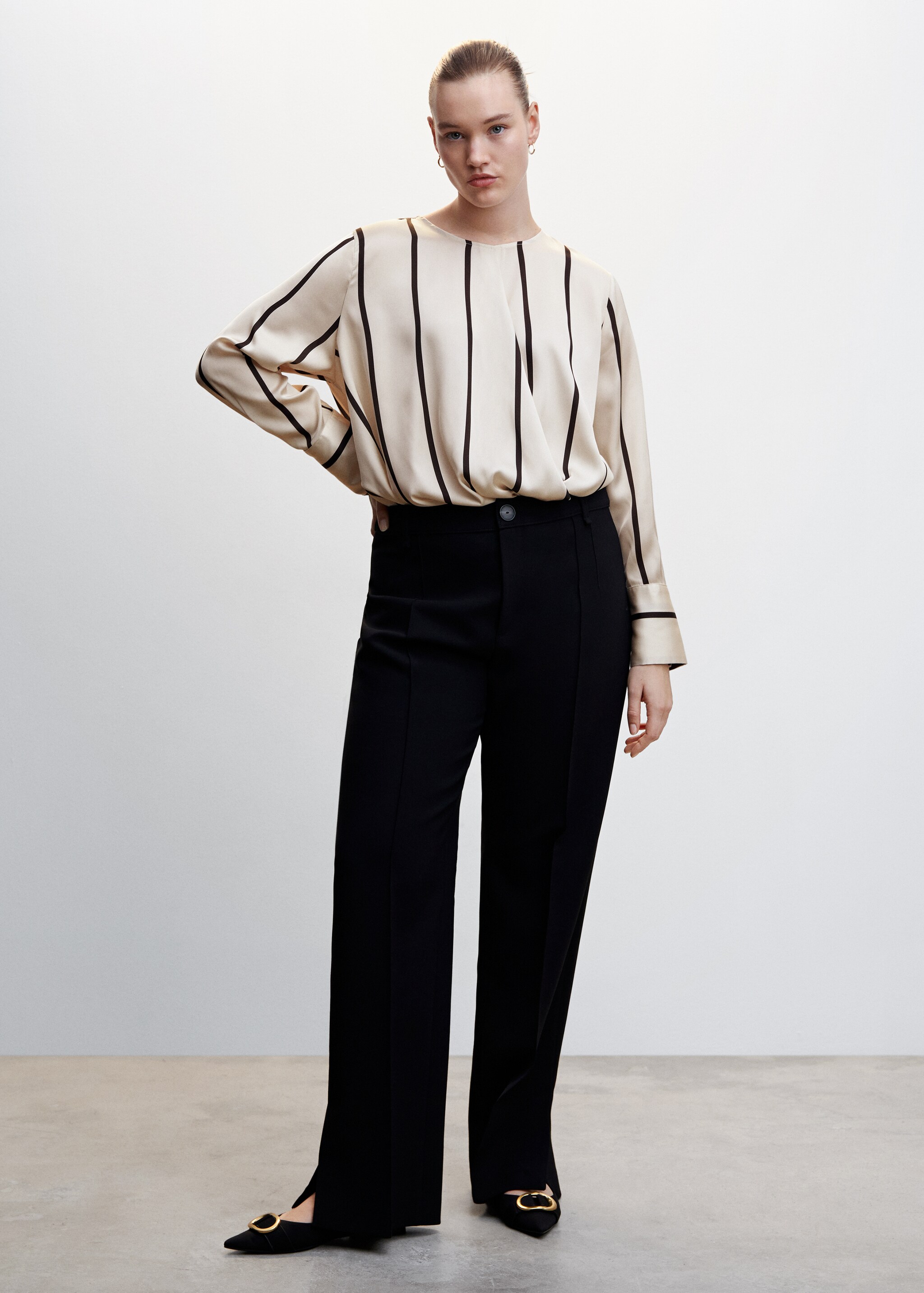 Striped satin blouse - Details of the article 3