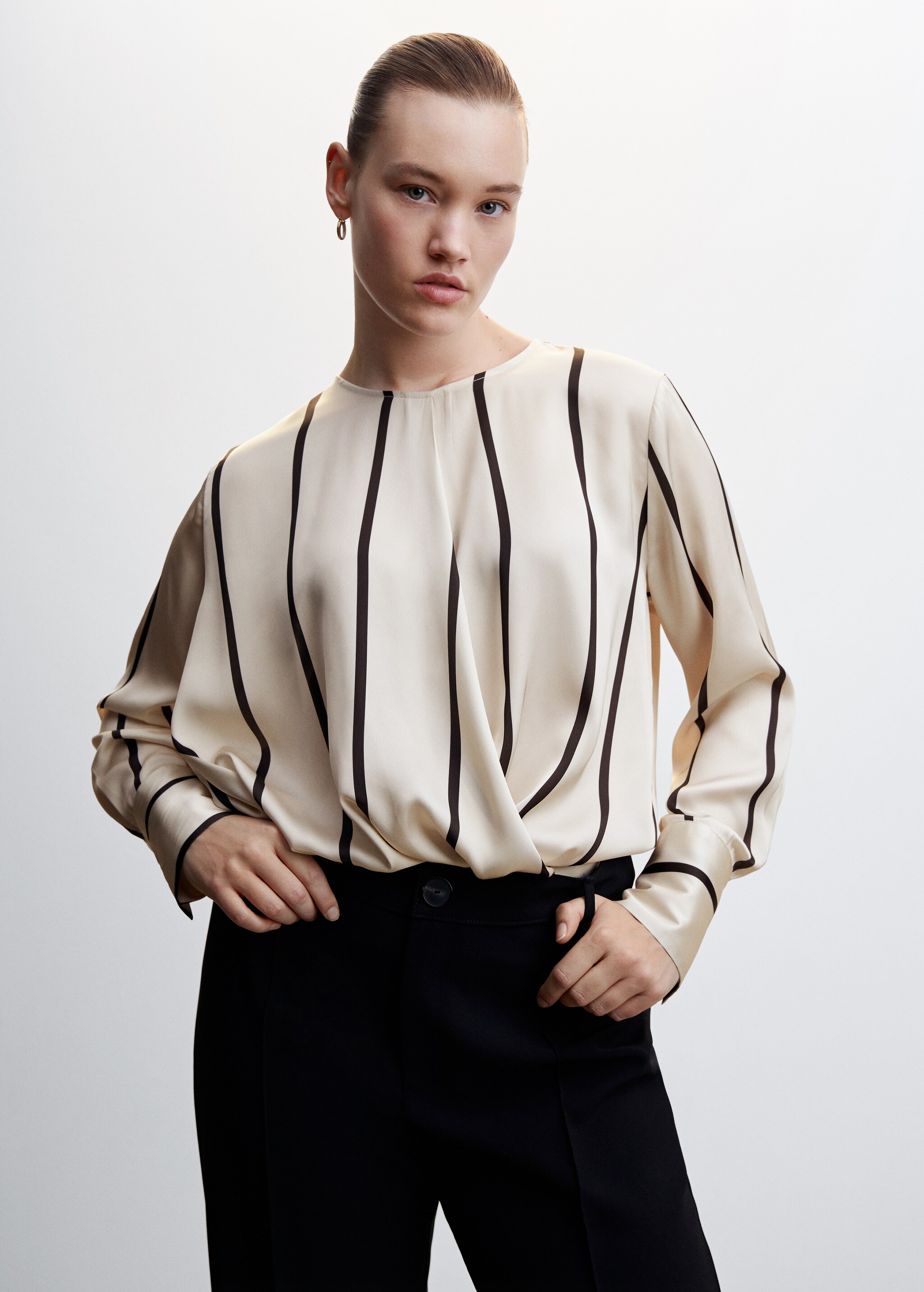 Striped satin blouse - Details of the article 5