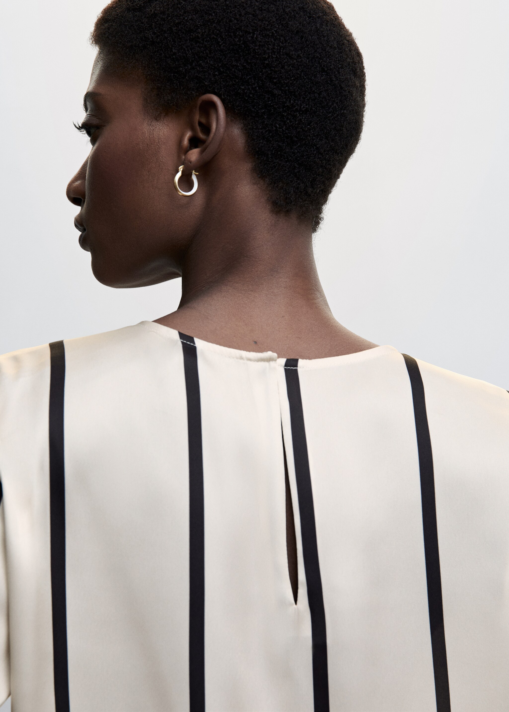 Striped satin blouse - Details of the article 6