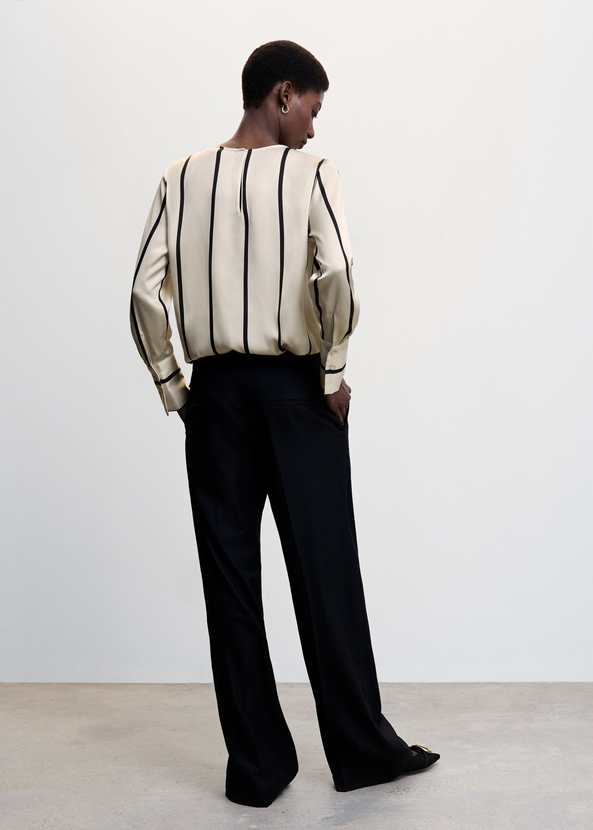Striped satin blouse - Reverse of the article