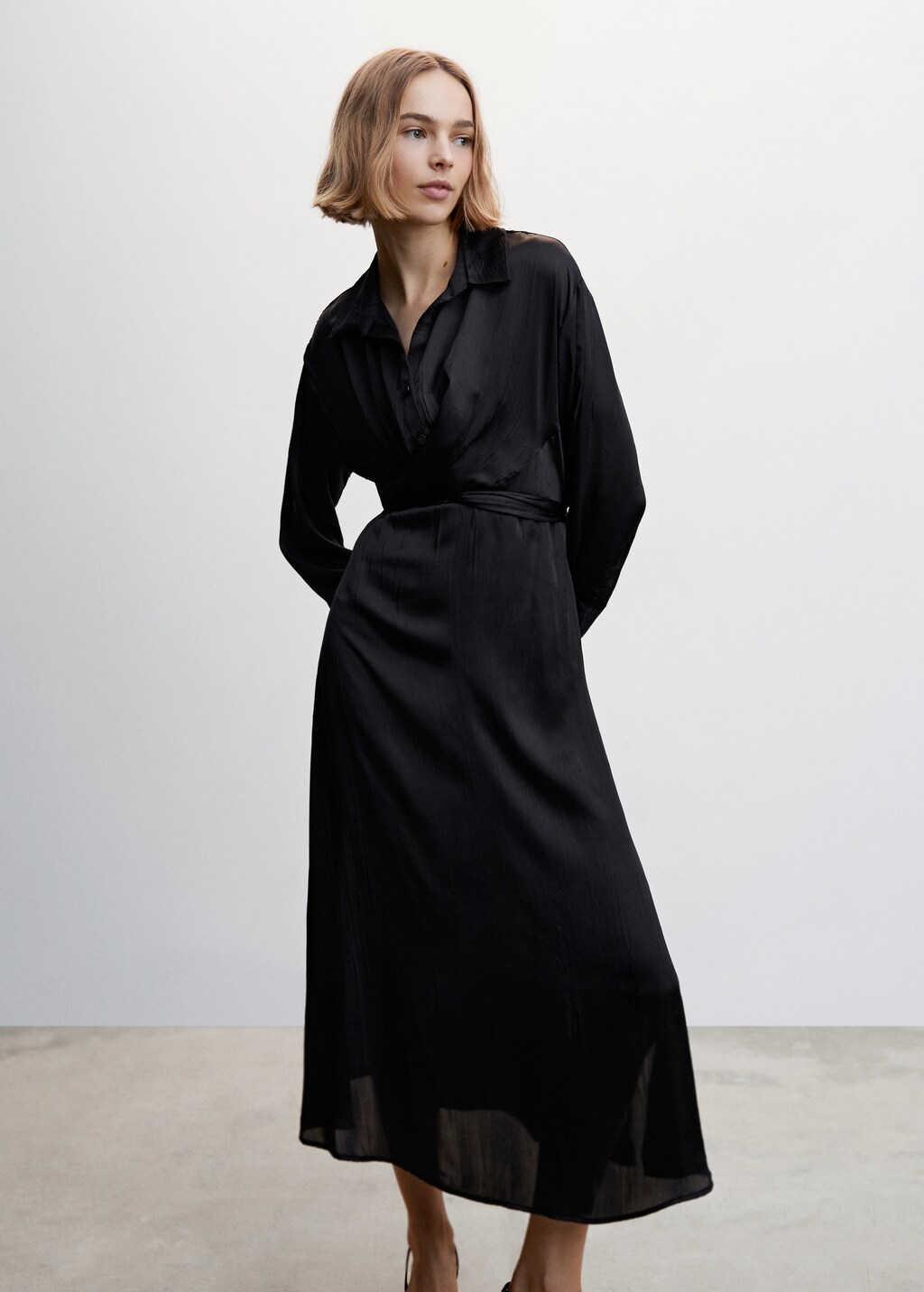 Wrap shirt dress - Women | MANGO Niger Wrap shirt dress - Women | MANGO Niger