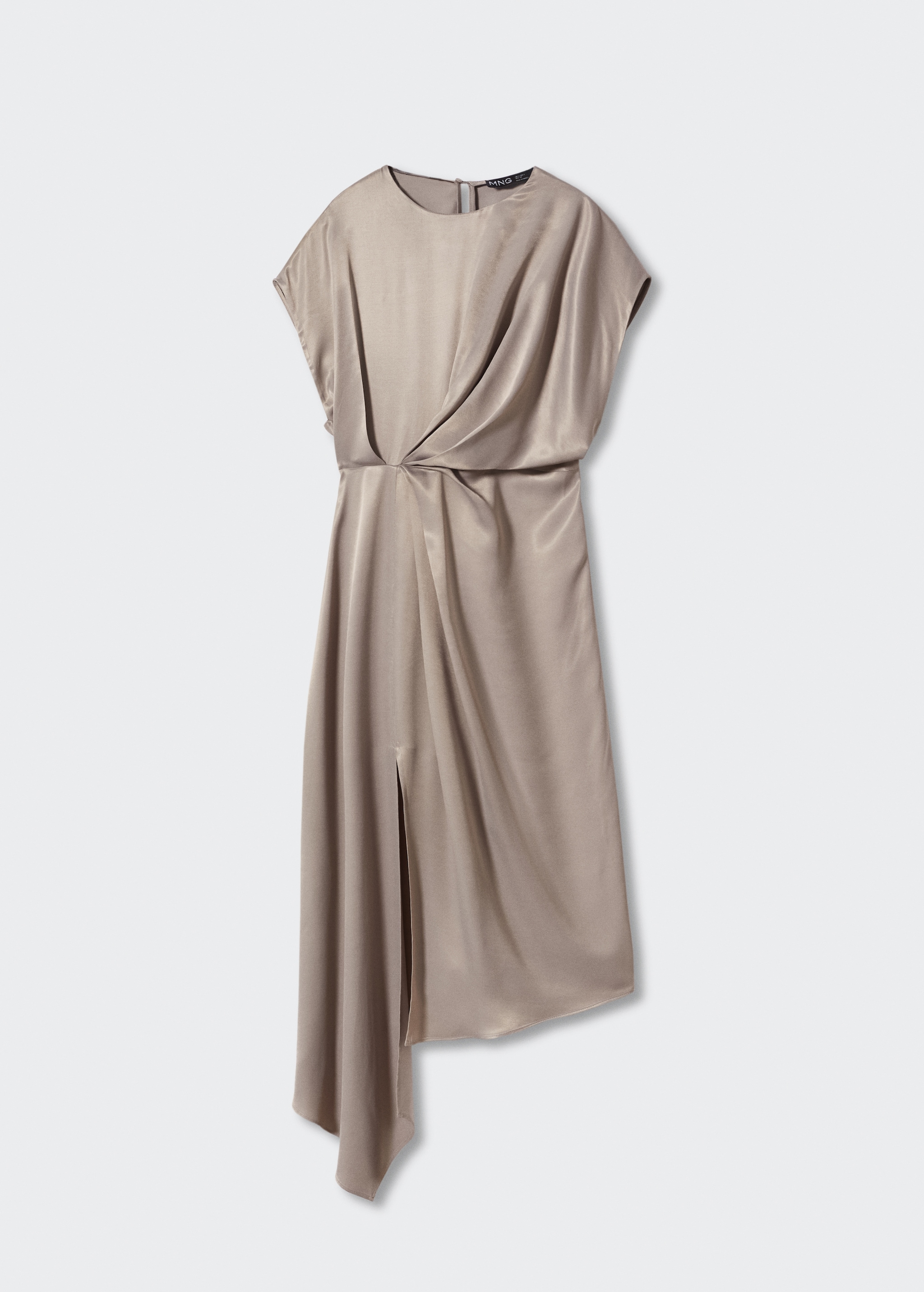 Satiniertes Kleid mit Schlitz - Artikel ohne Model