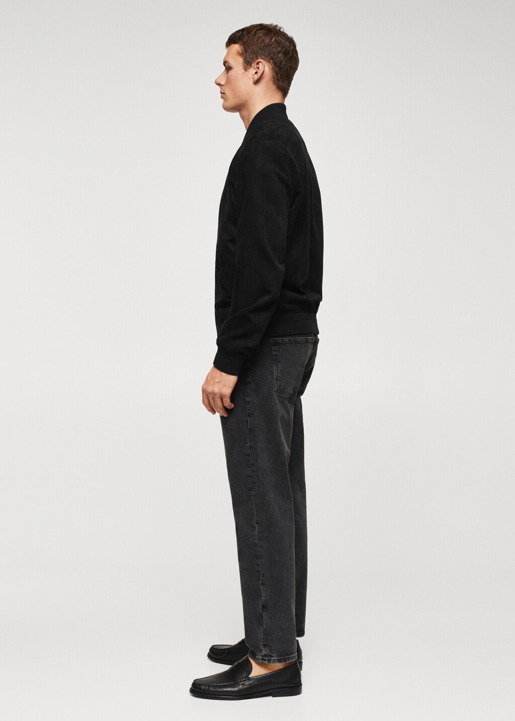 Suede-effect bomber jacket - Men | MANGO Vietnam Suede-effect bomber jacket - Men | MANGO Vietnam
