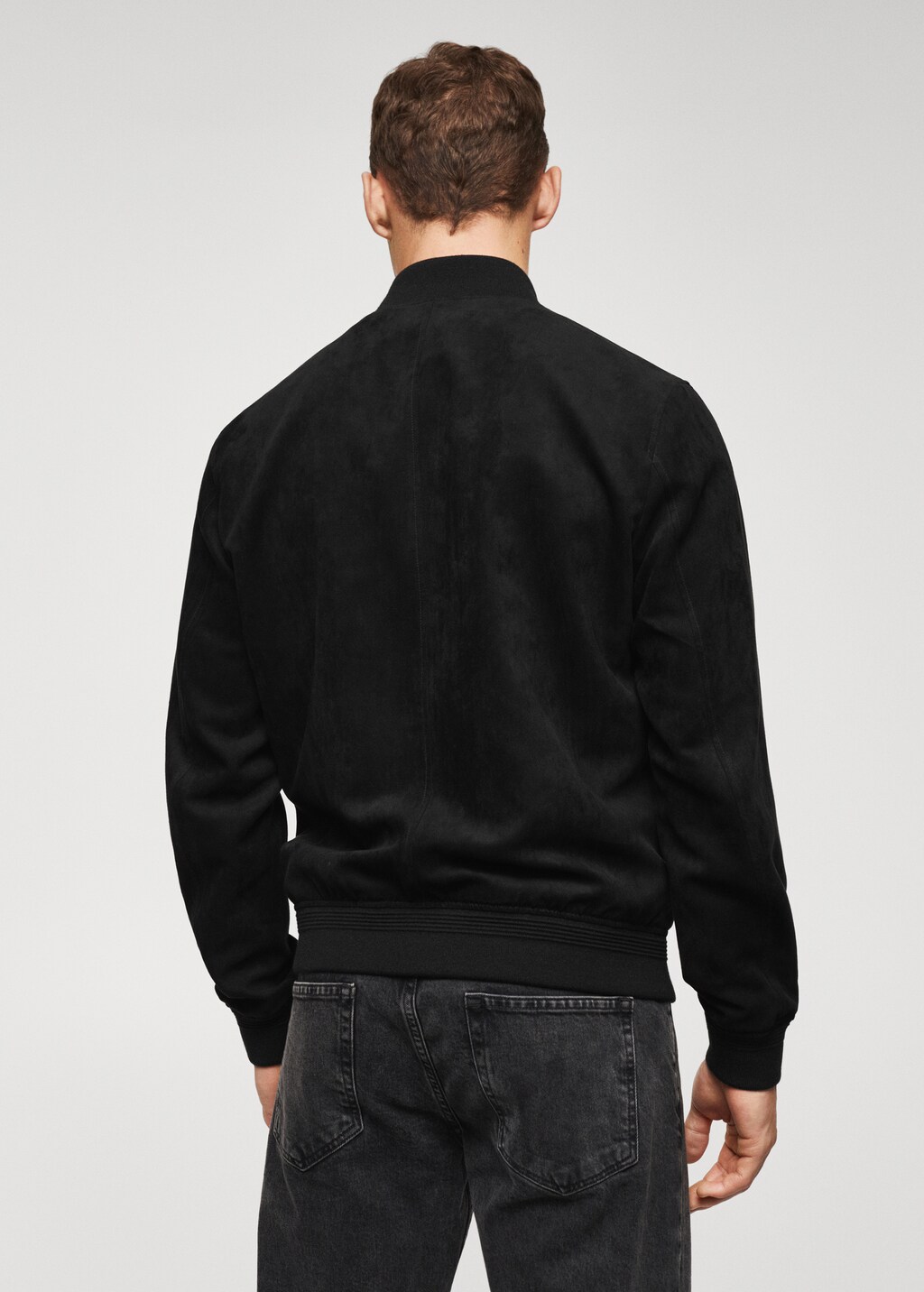 Suede-effect bomber jacket - Men | MANGO Vietnam Suede-effect bomber jacket - Men | MANGO Vietnam