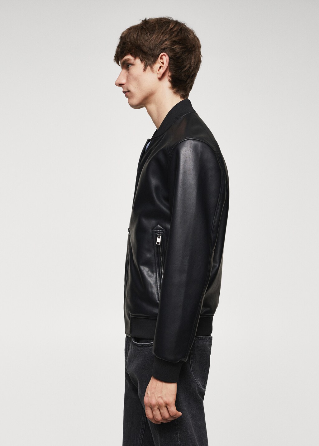 Leather-effect bomber jacket - Men | MANGO Georgia Leather-effect bomber jacket - Men | MANGO Georgia