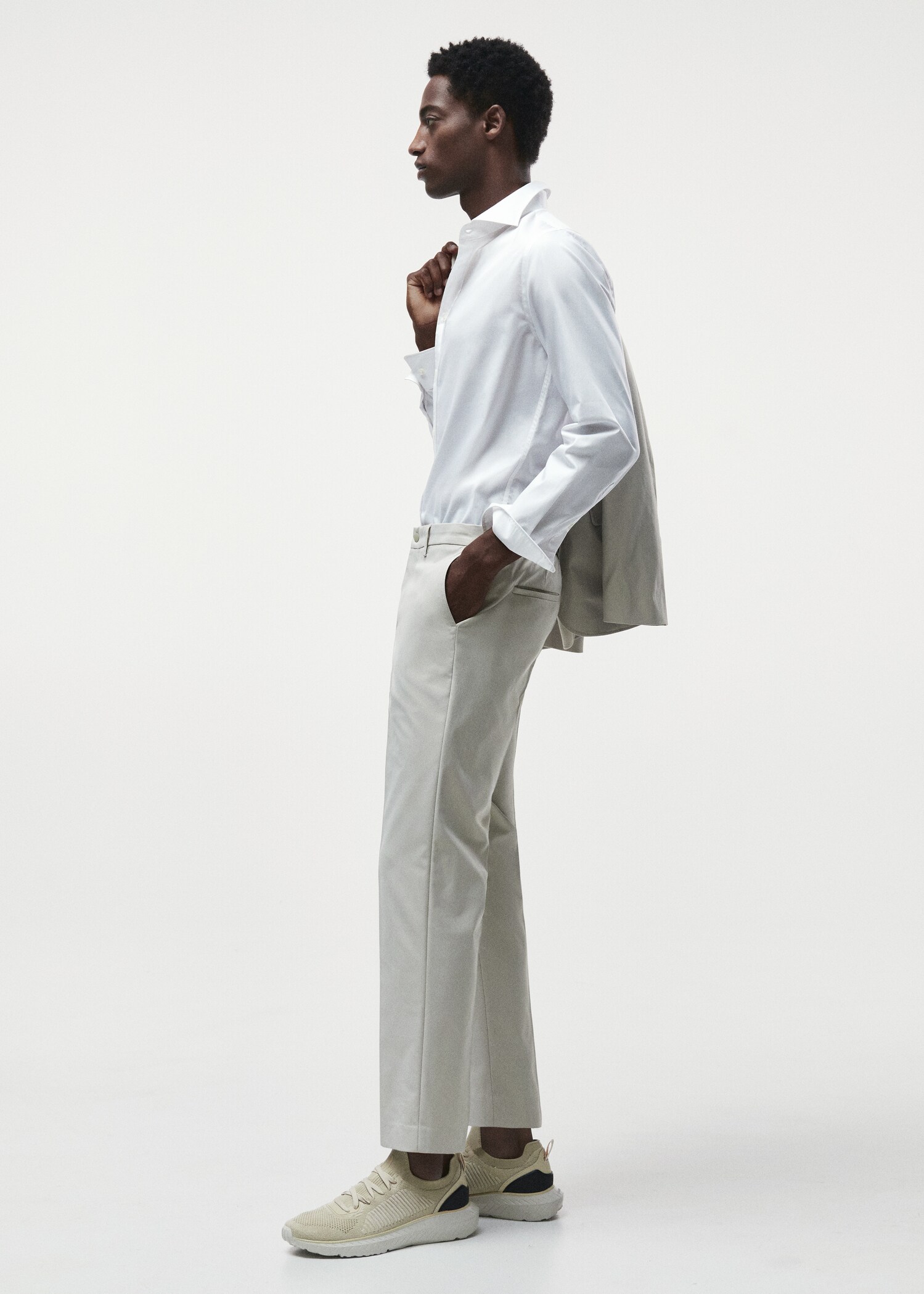 Slim-fit technical suit trousers - Details of the article 5