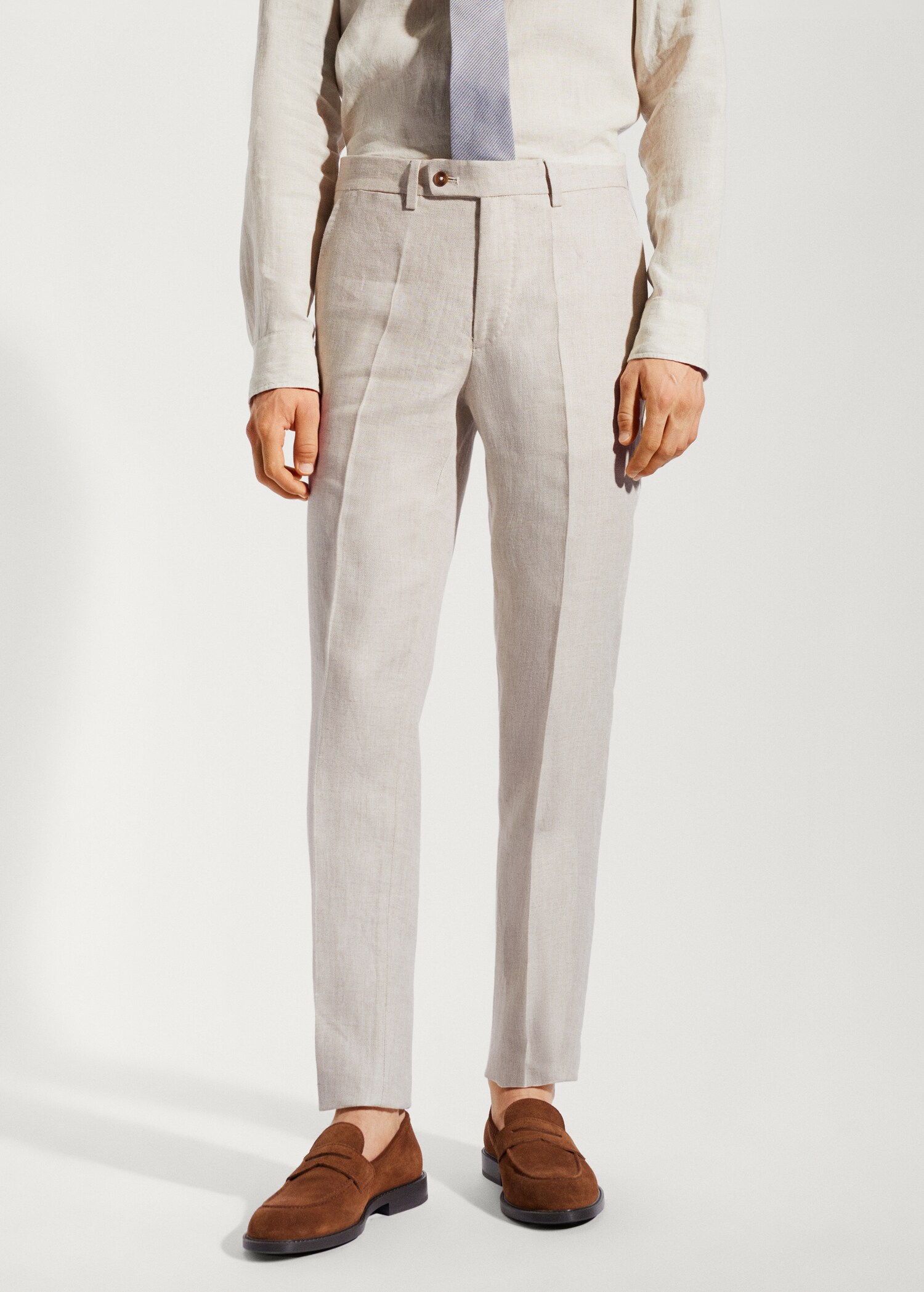 Pantaloni de costum din in 100% - Plan mediu