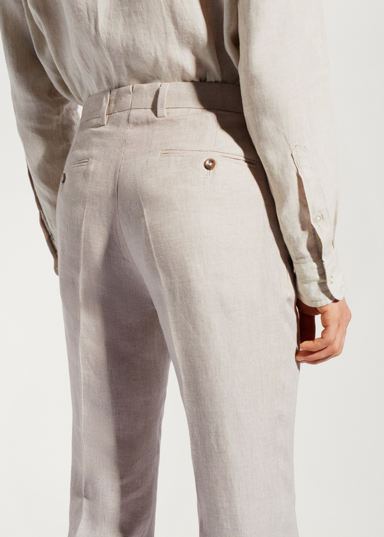 Pantaloni de costum din in 100% - Detaliu al articolului 2
