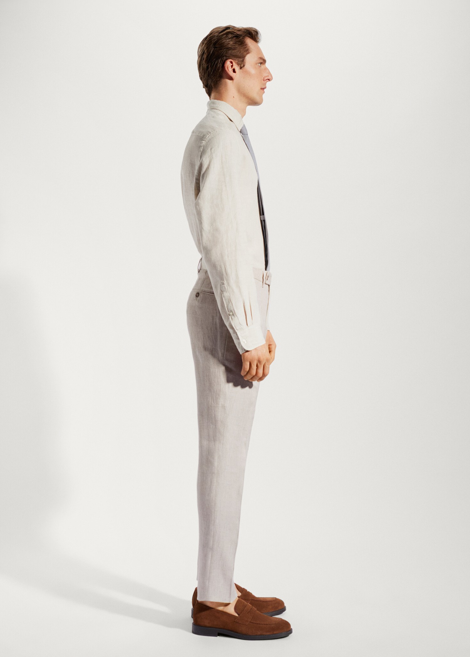 Pantaloni de costum din in 100% - Detaliu al articolului 4