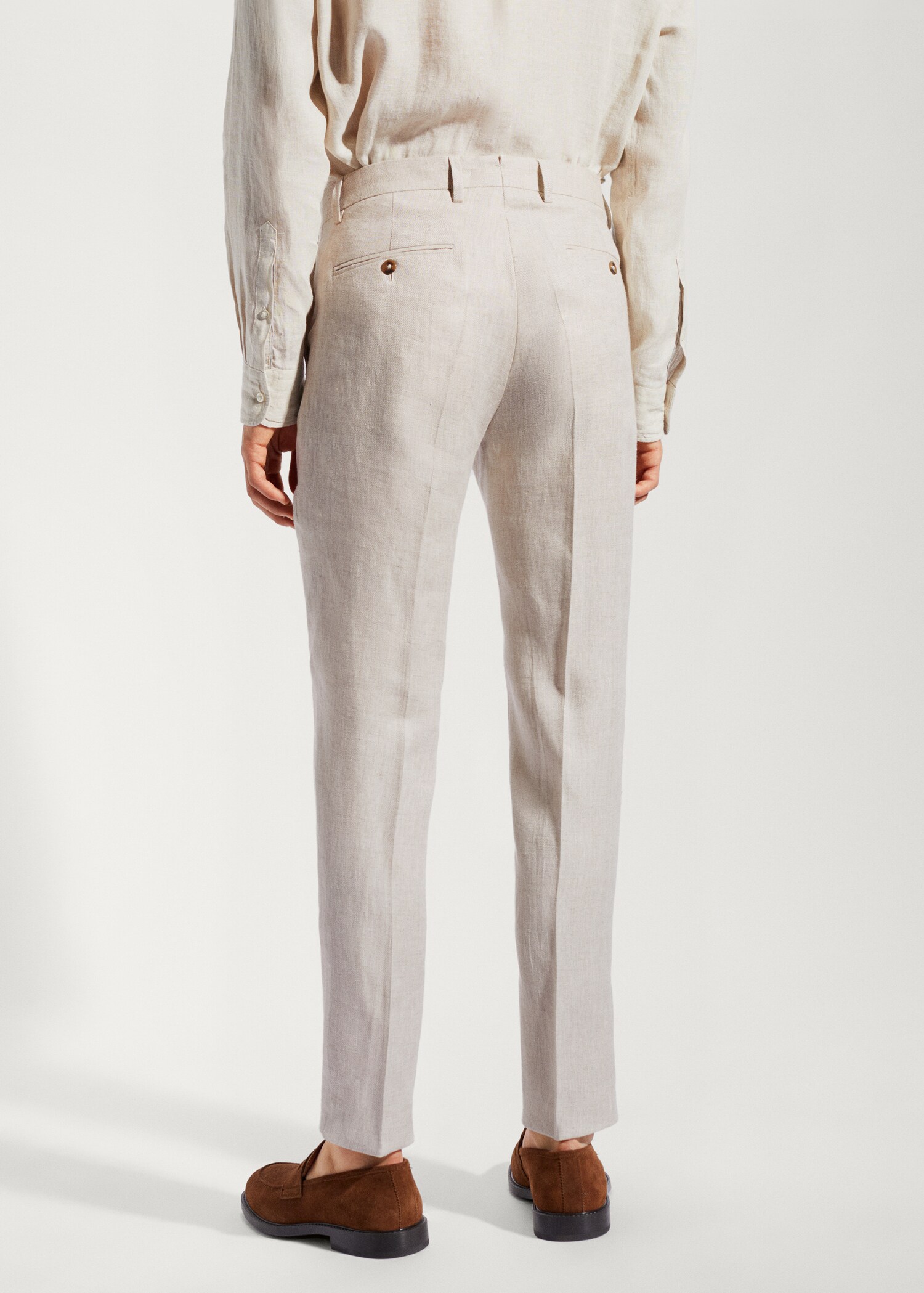 Pantaloni de costum din in 100% - Spatele articolului