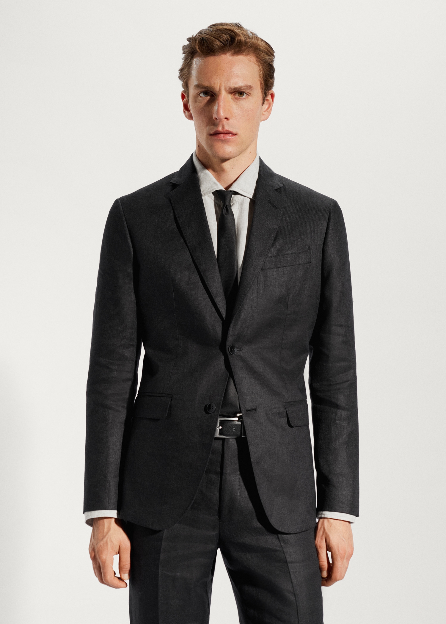 100% linen slim-fit suit jacket MANGO Vietnam - Main Image
