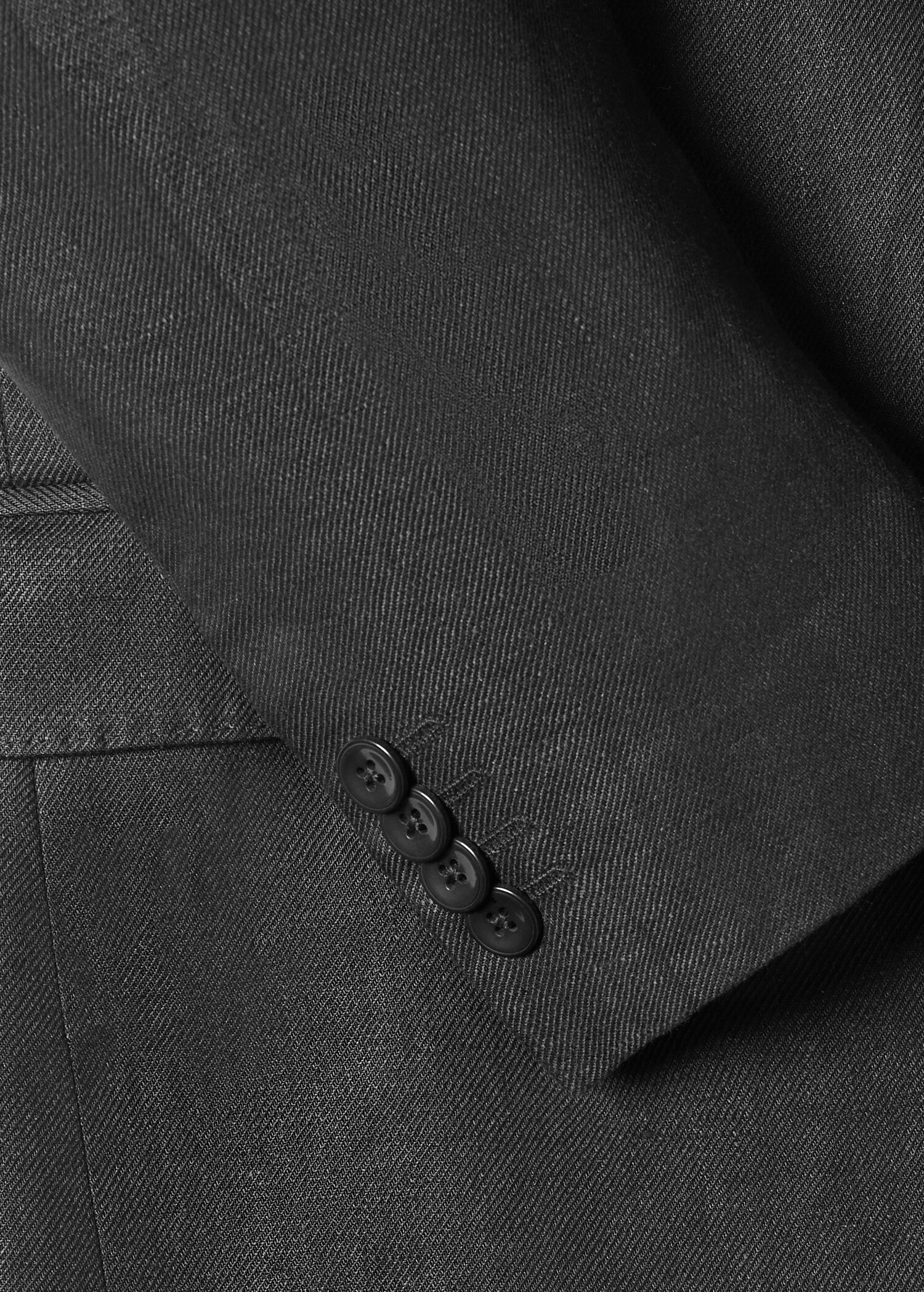 100% linen slim-fit suit blazer - Details of the article 8