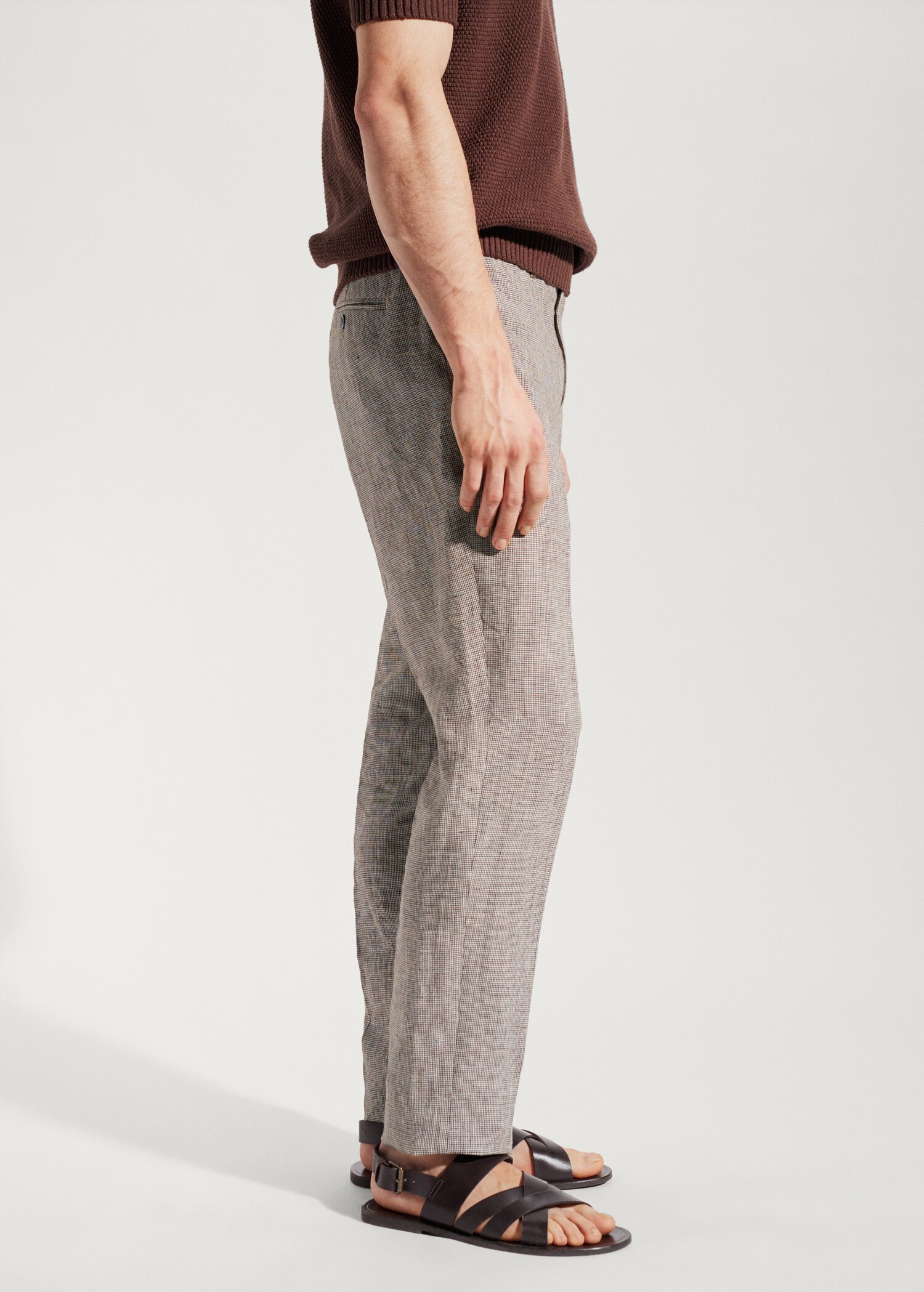 100% linen suit trousers - Details of the article 4