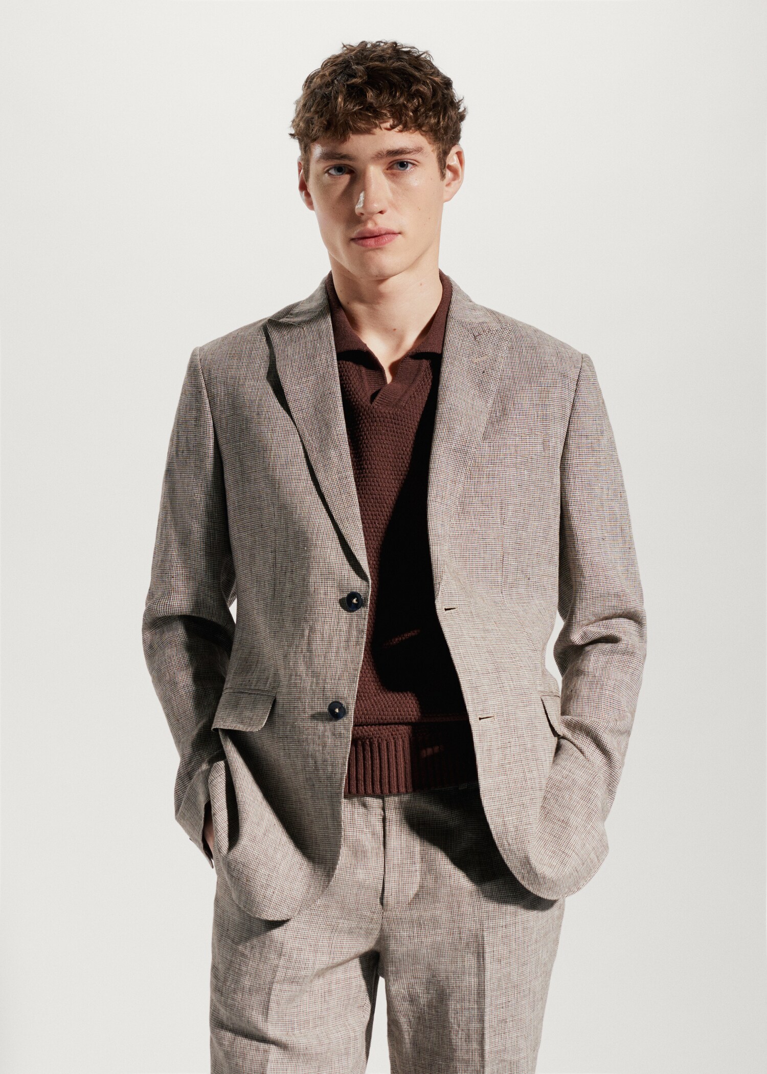 Blazer suit 100% linen - Medium plane