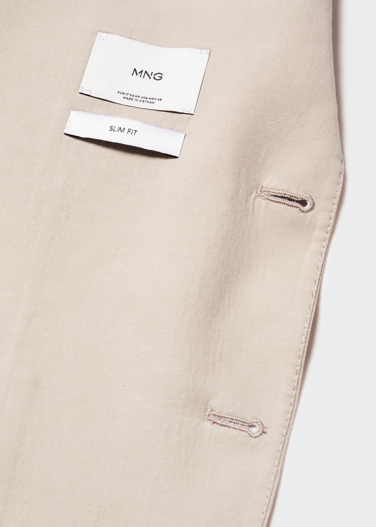 Slim fit cotton blazer - Details of the article 0