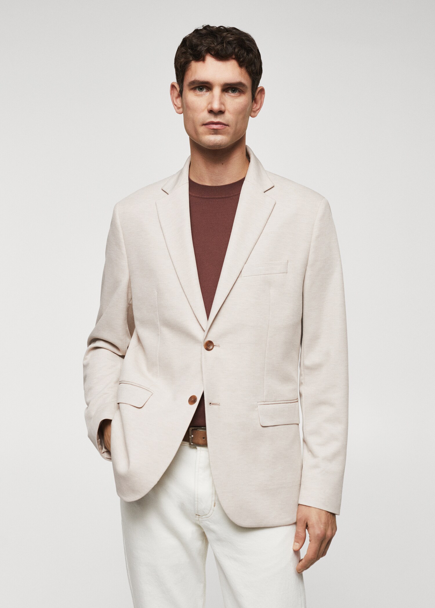Veste slim fit microstructure - Plan moyen