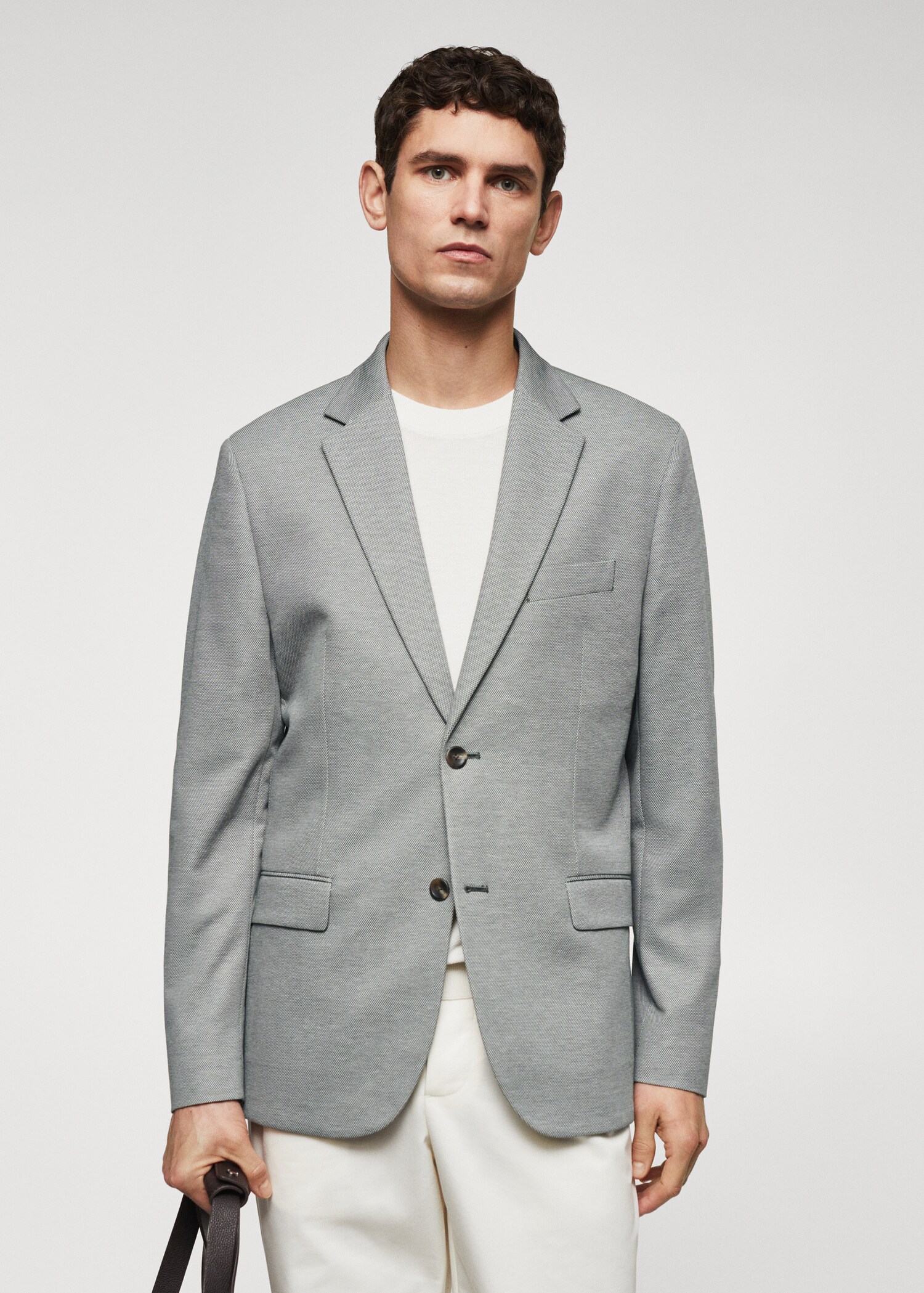 Veste slim fit microstructure - Plan moyen
