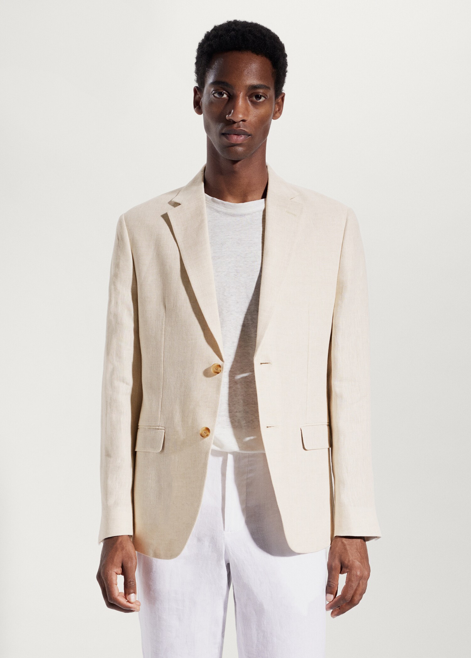 100% linen slim fit blazer - Medium plane