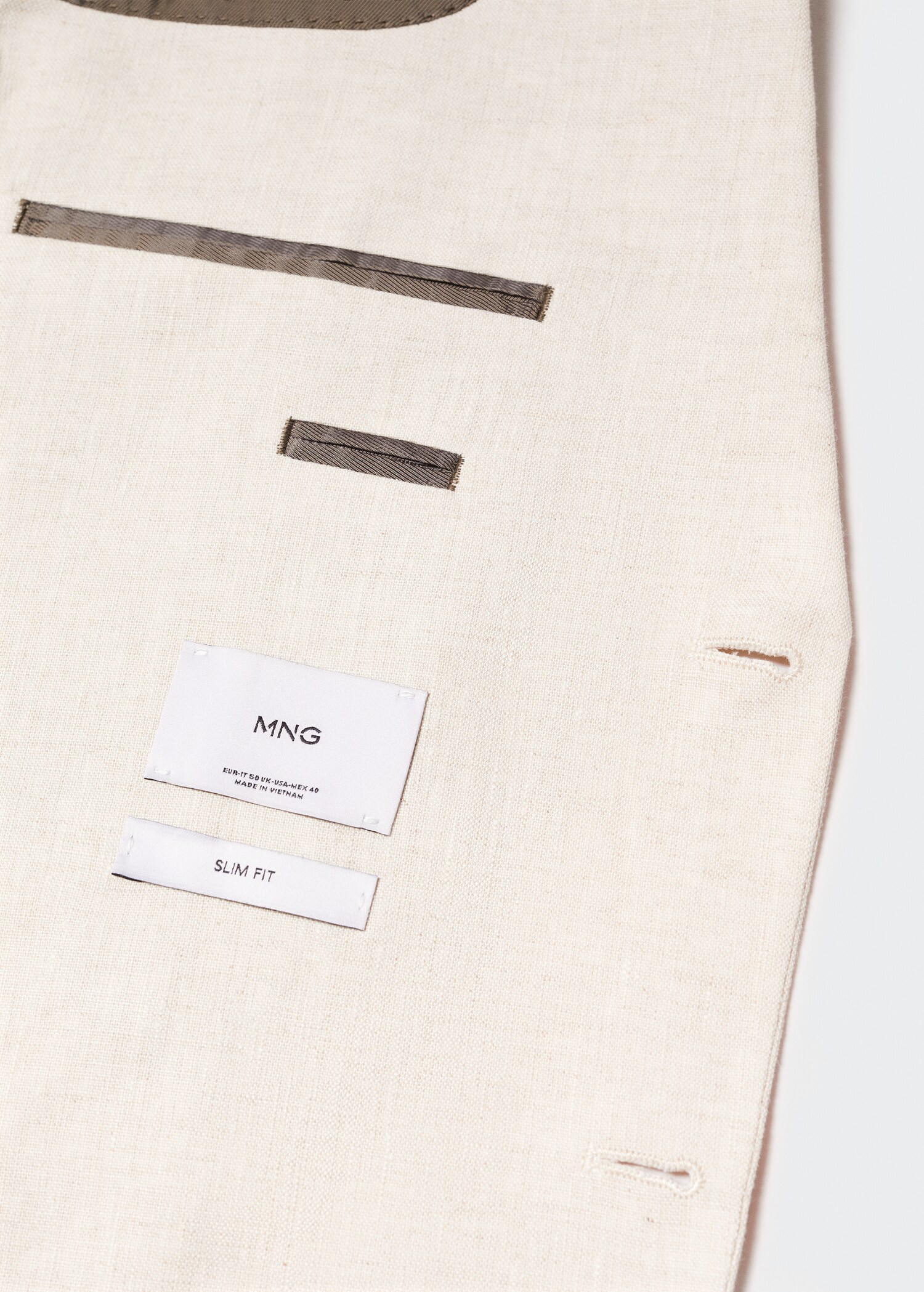 100% linen slim fit blazer - Details of the article 0