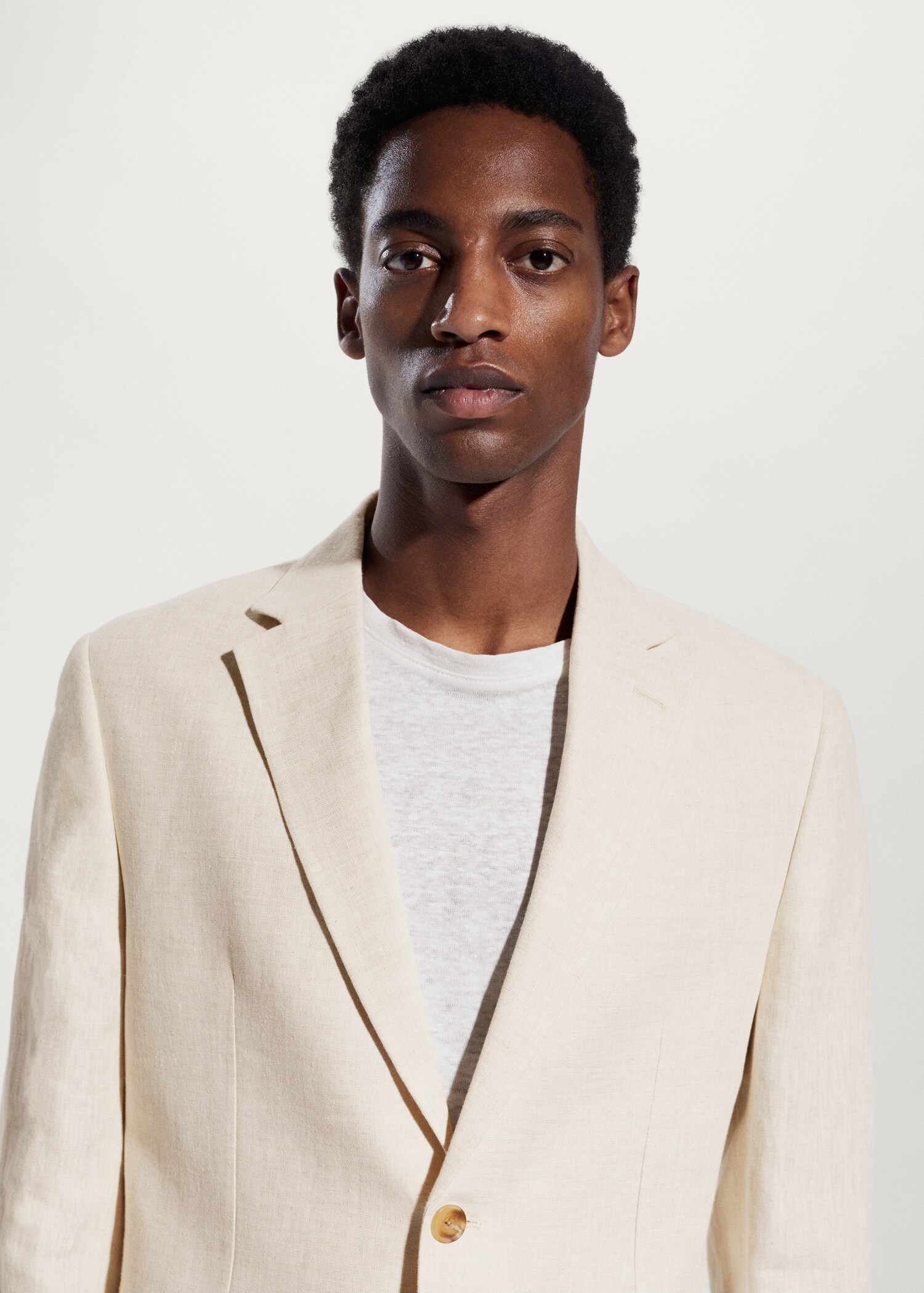 100% linen slim fit blazer - Details of the article 1