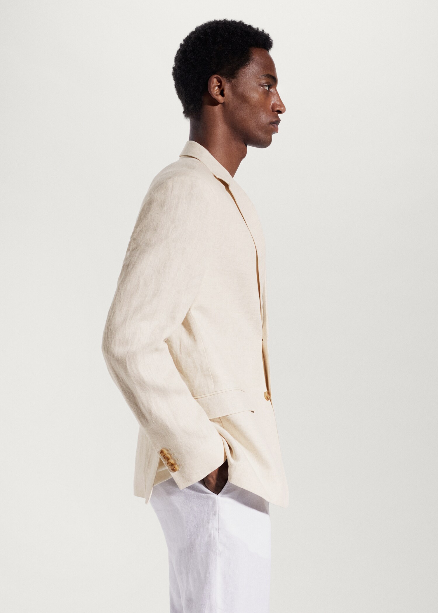 100% linen slim fit blazer - Details of the article 2