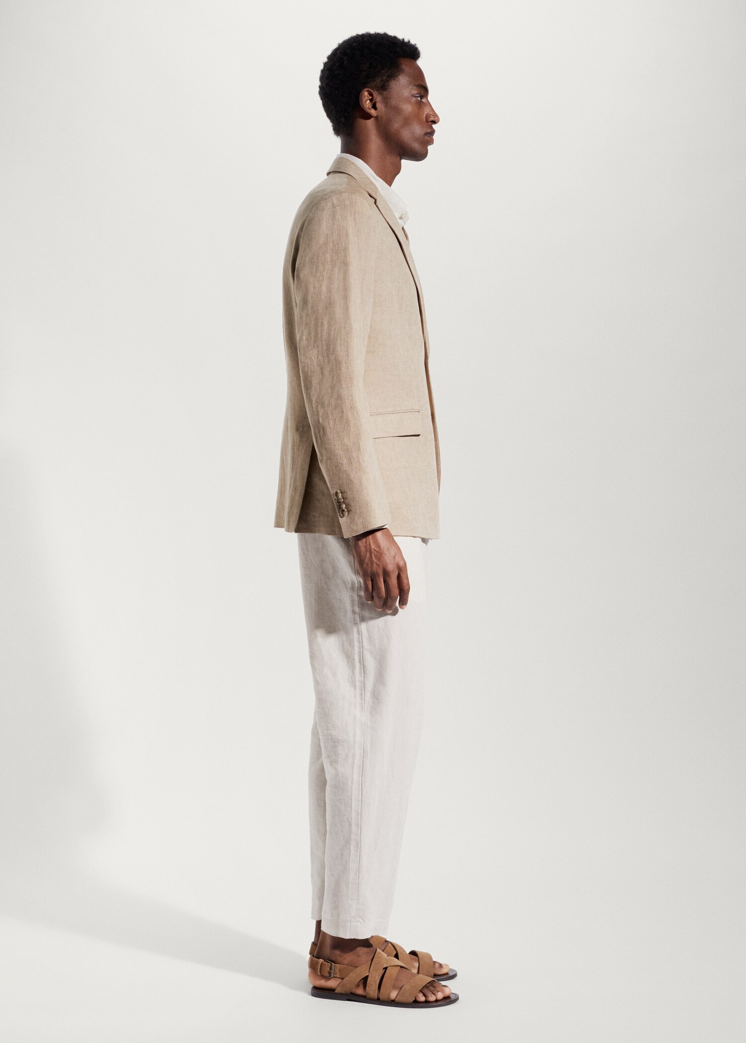 100% linen slim fit blazer - Details of the article 2
