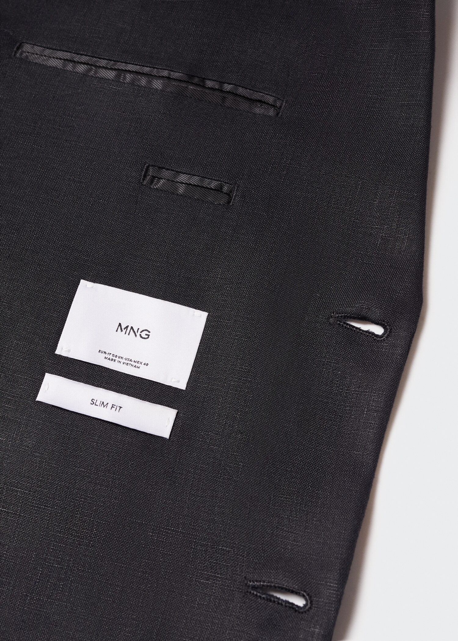 100% linen slim fit blazer - Details of the article 0