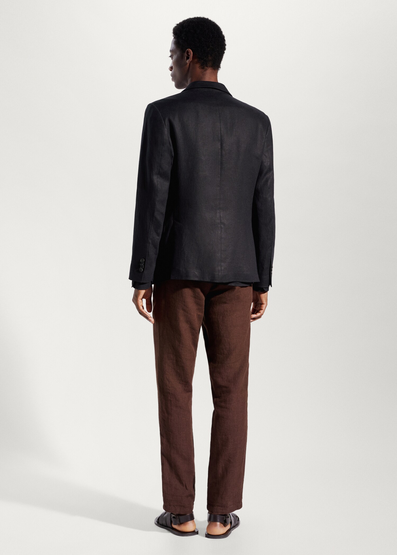 100% linen slim fit blazer - Reverse of the article