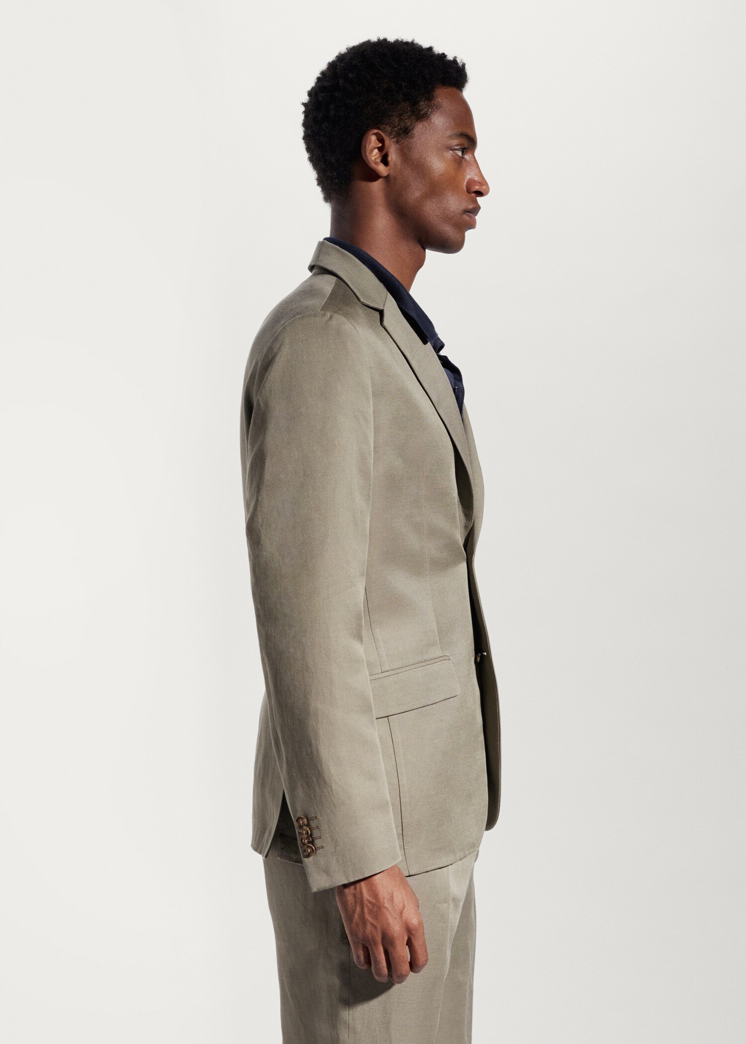 Slim fit linen suit blazer - Details of the article 1