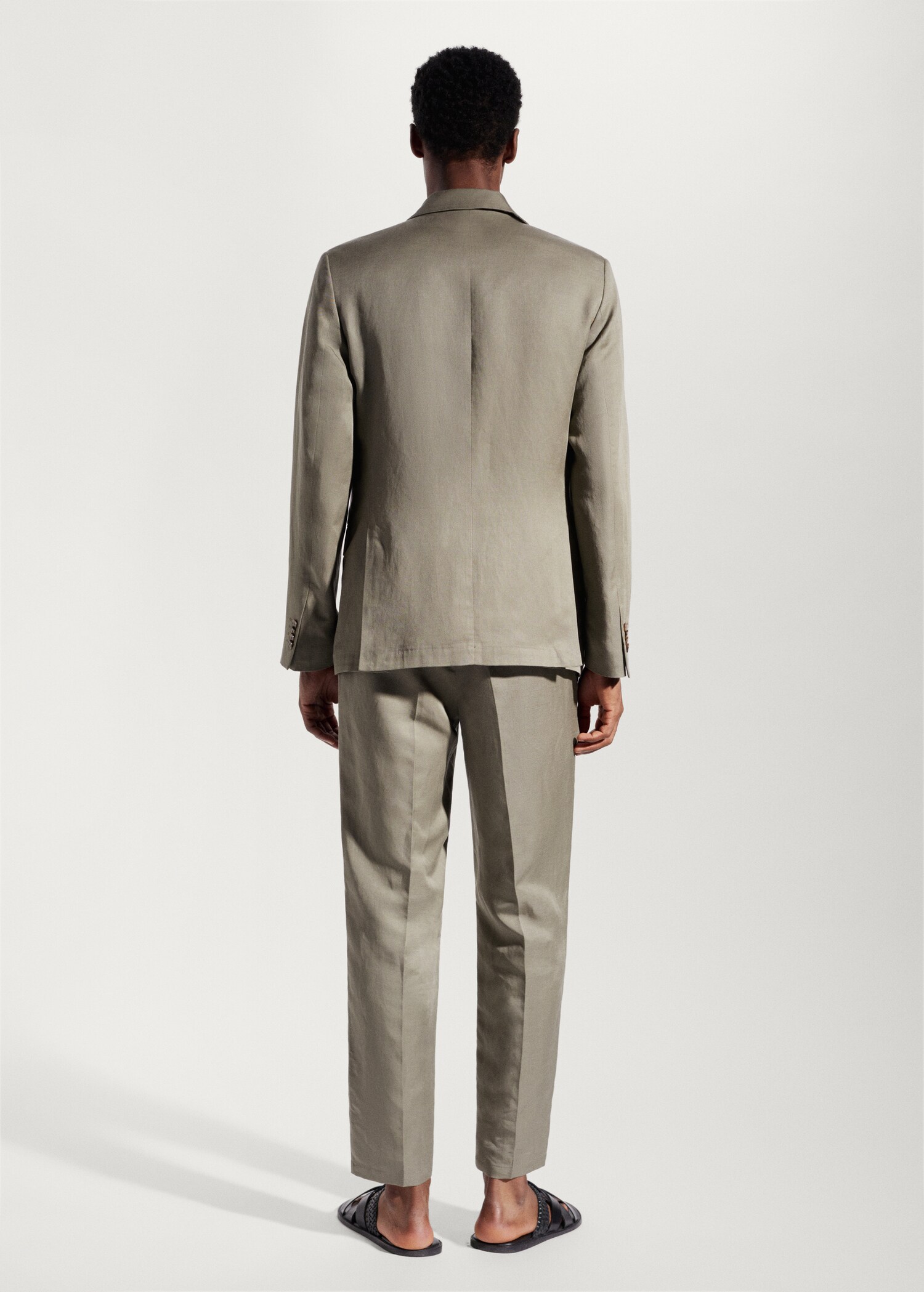 Slim fit linen suit blazer - Reverse of the article