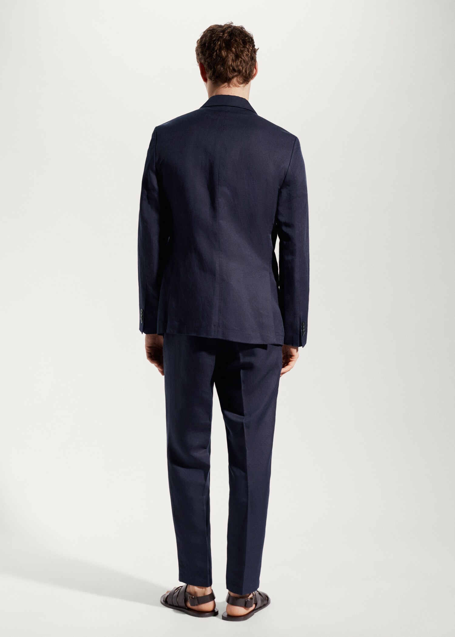 Slim fit linen suit blazer - Reverse of the article