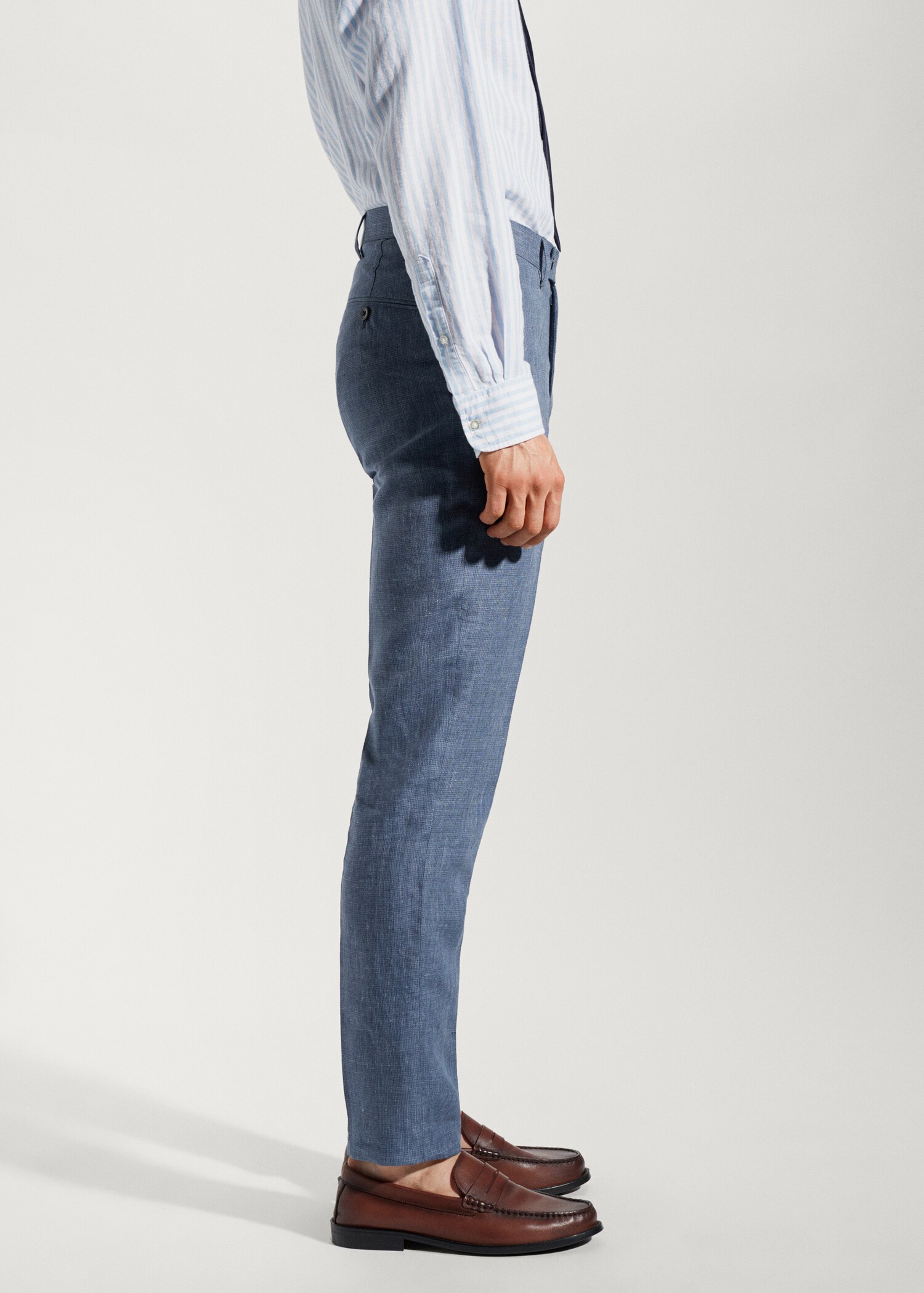 100% linen suit trousers - Details of the article 2