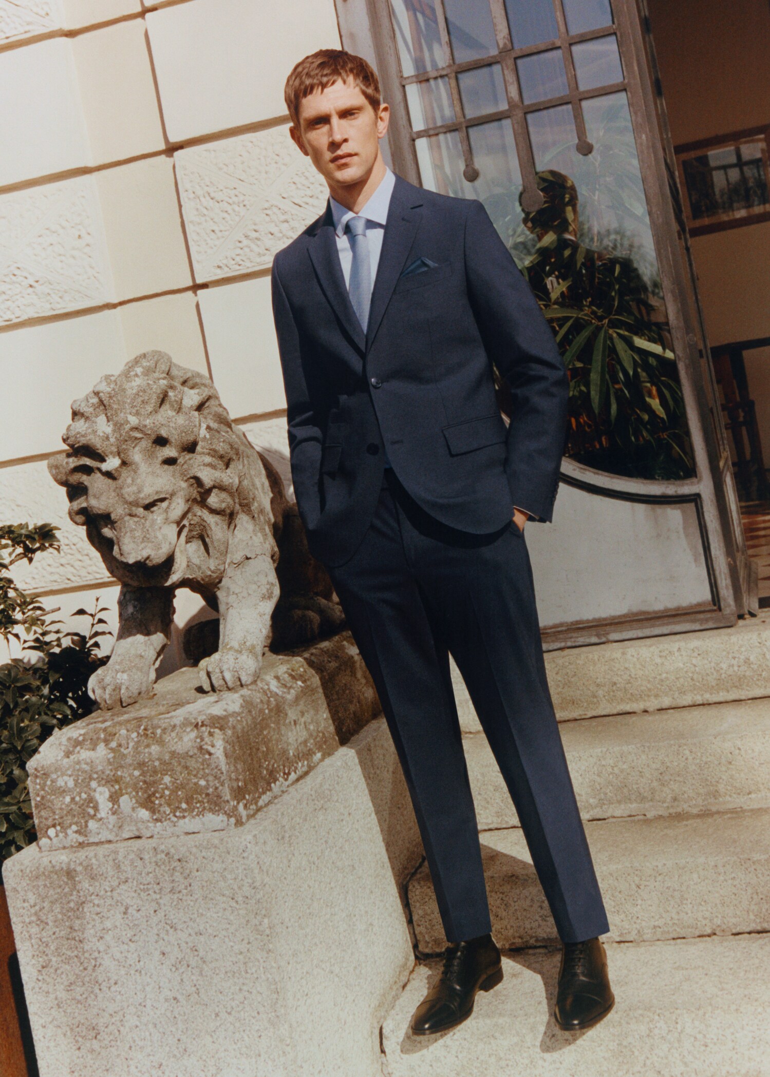 Pantaloni de costum slim fit din lână - Detaliu al articolului 5