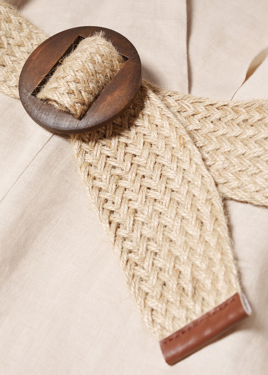 Mango belt linen dress deals