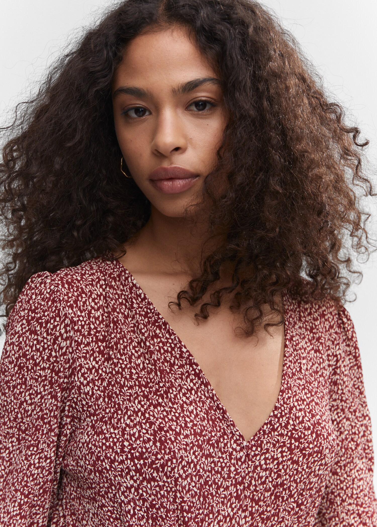 Textured printed dress - Details of the article 1