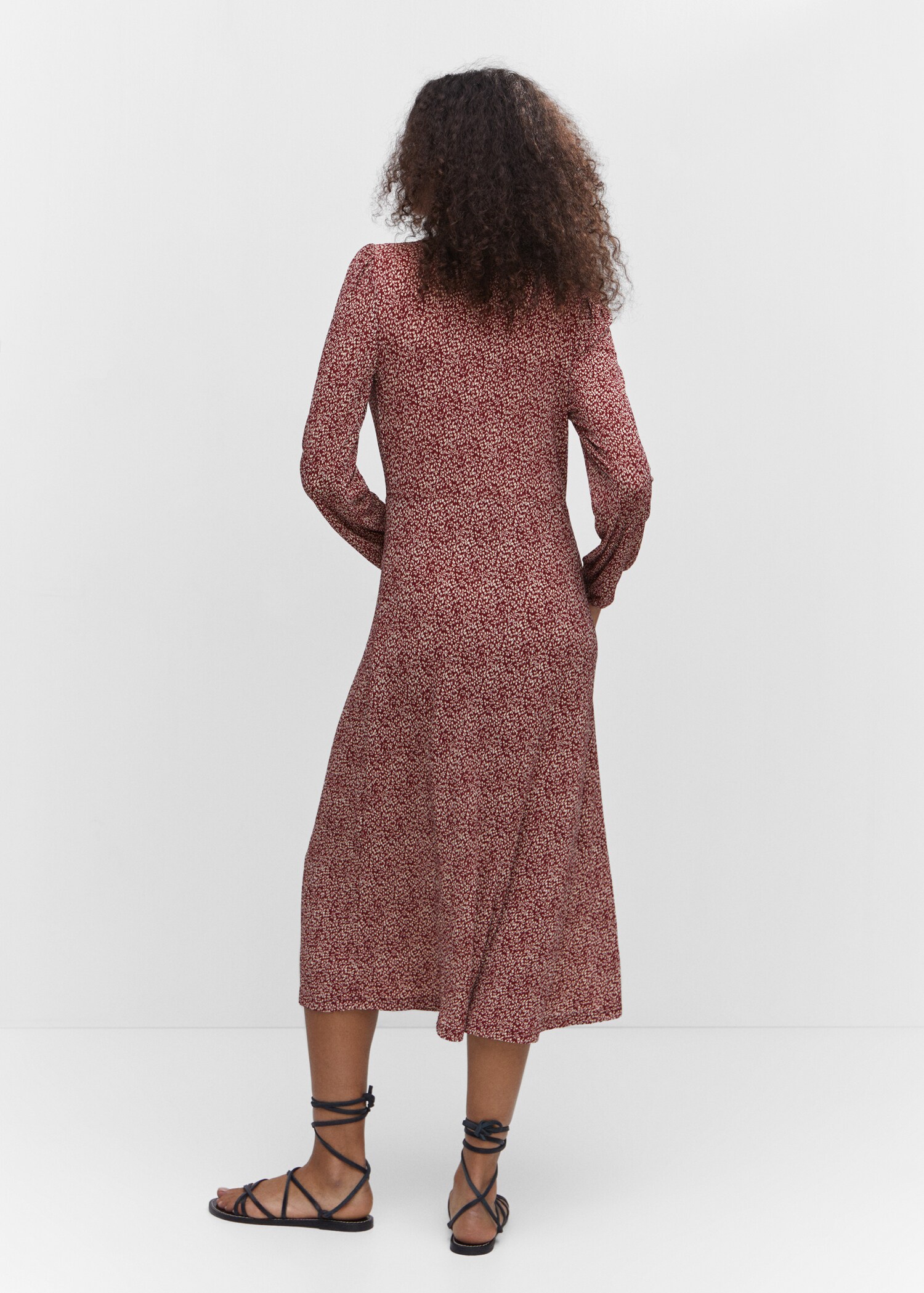 Textured printed dress - Reverse of the article
