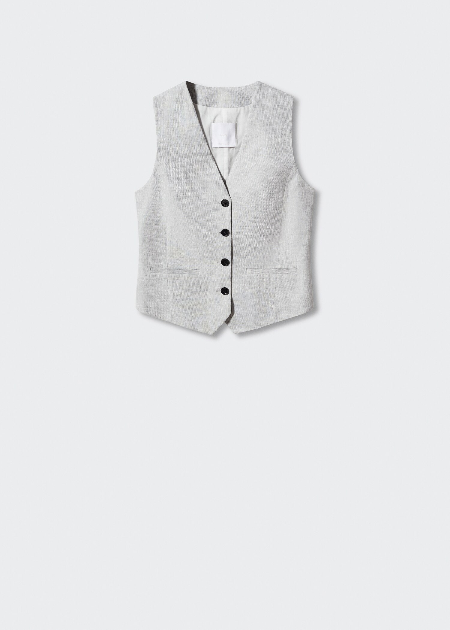 Herringbone linen suit vest - Article without model