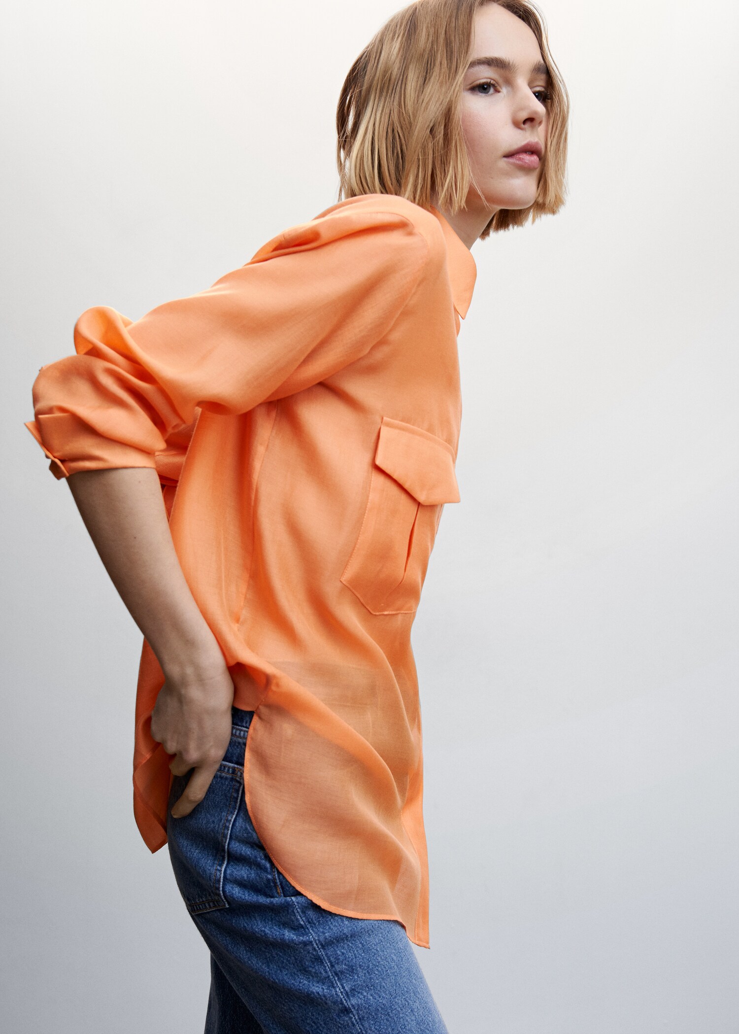 Satin pocket shirt - Details of the article 6