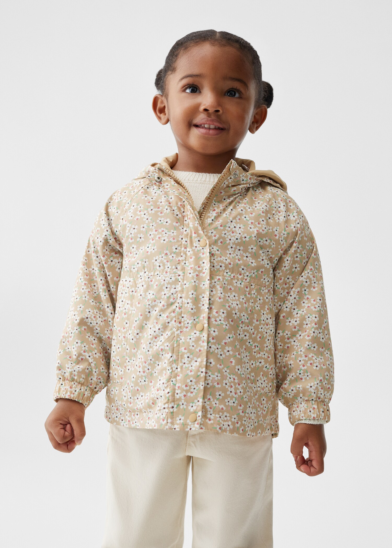 Jacke mit Blumen-Print - Mittlere Ansicht