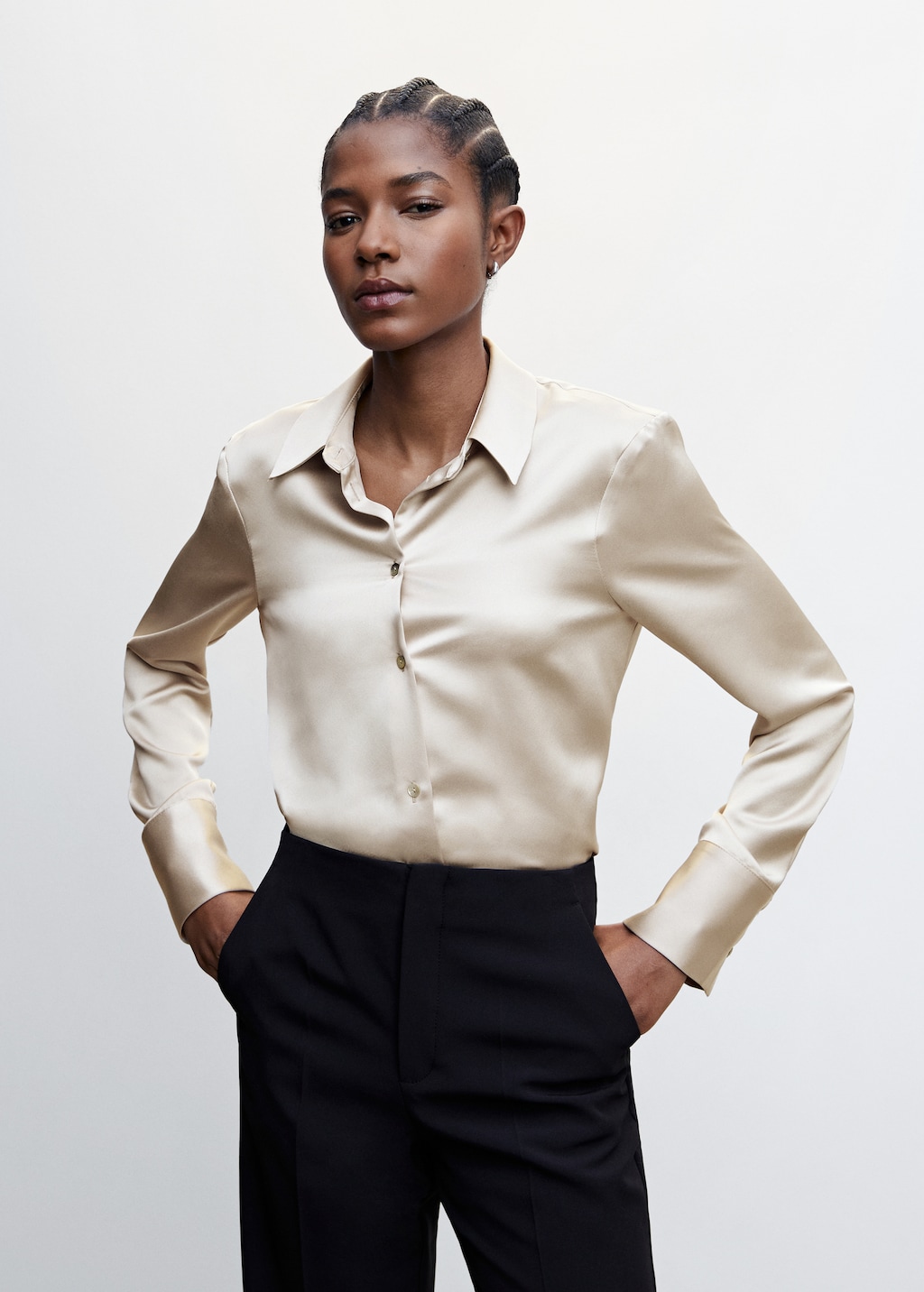 Chemise satinee boutons Femme MANGO Maurice