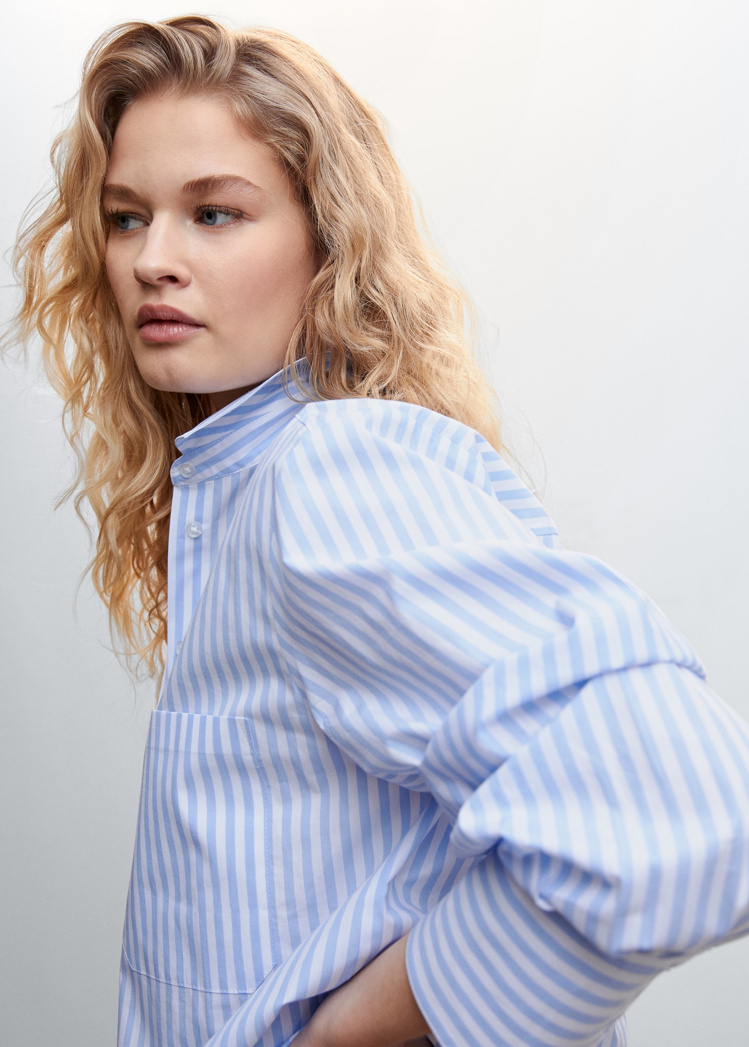 Chemise Bleu A Rayure Femme Chemise Oversize à Rayures Femme MANGO