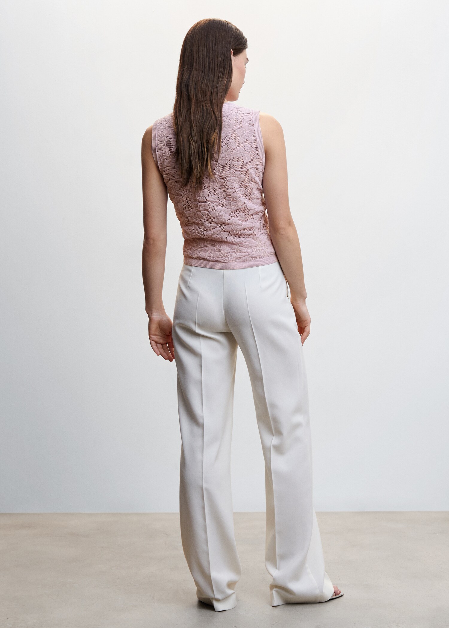 Floral openwork knitted top - Reverse of the article