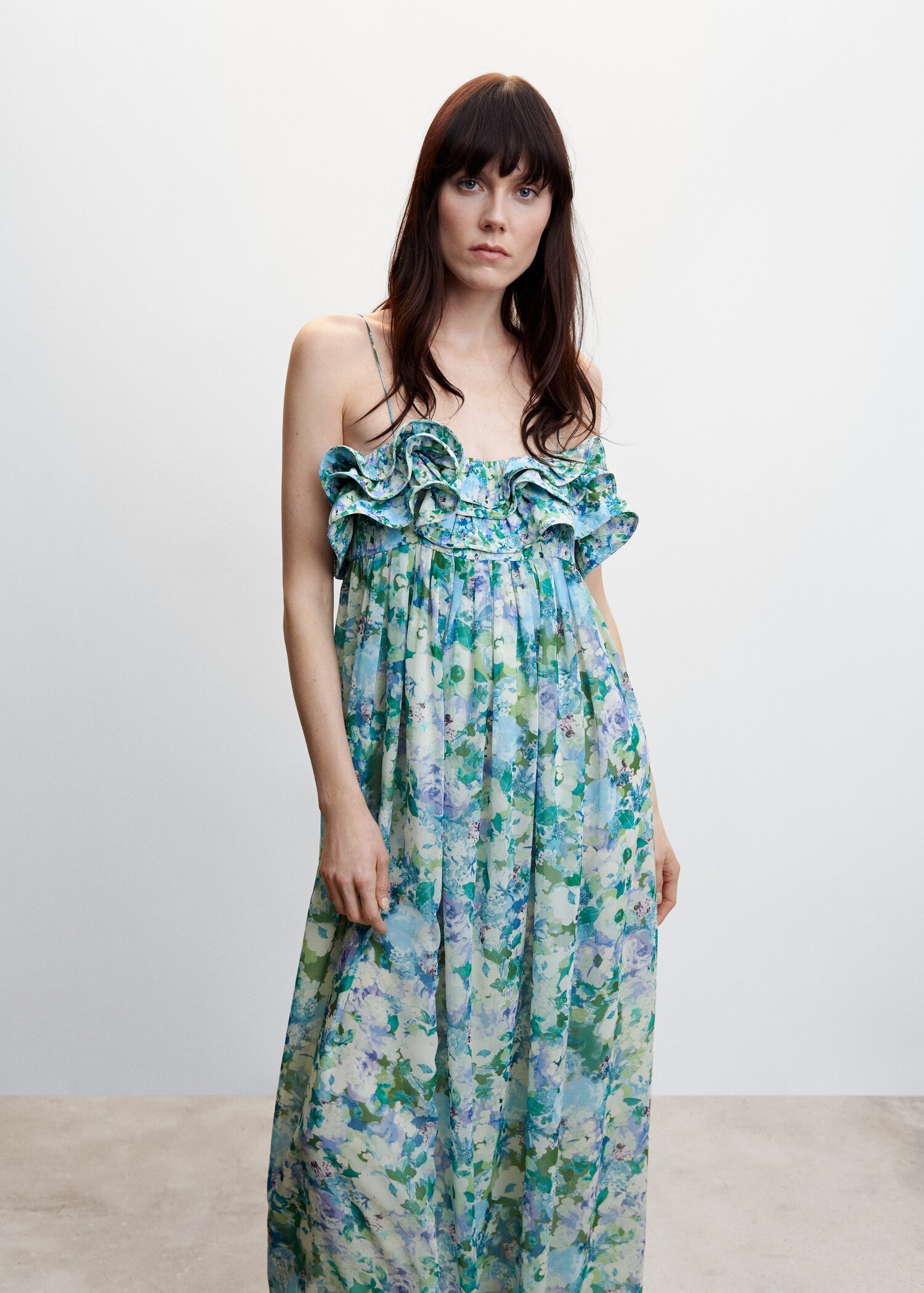 Floral ruffled dress - Medium plane