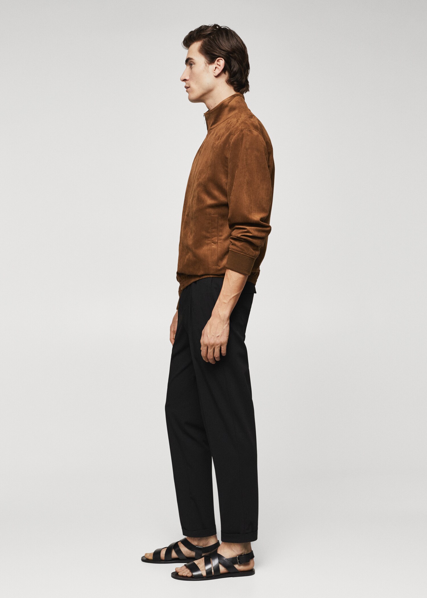 Suede-effect bomber jacket - Details of the article 4
