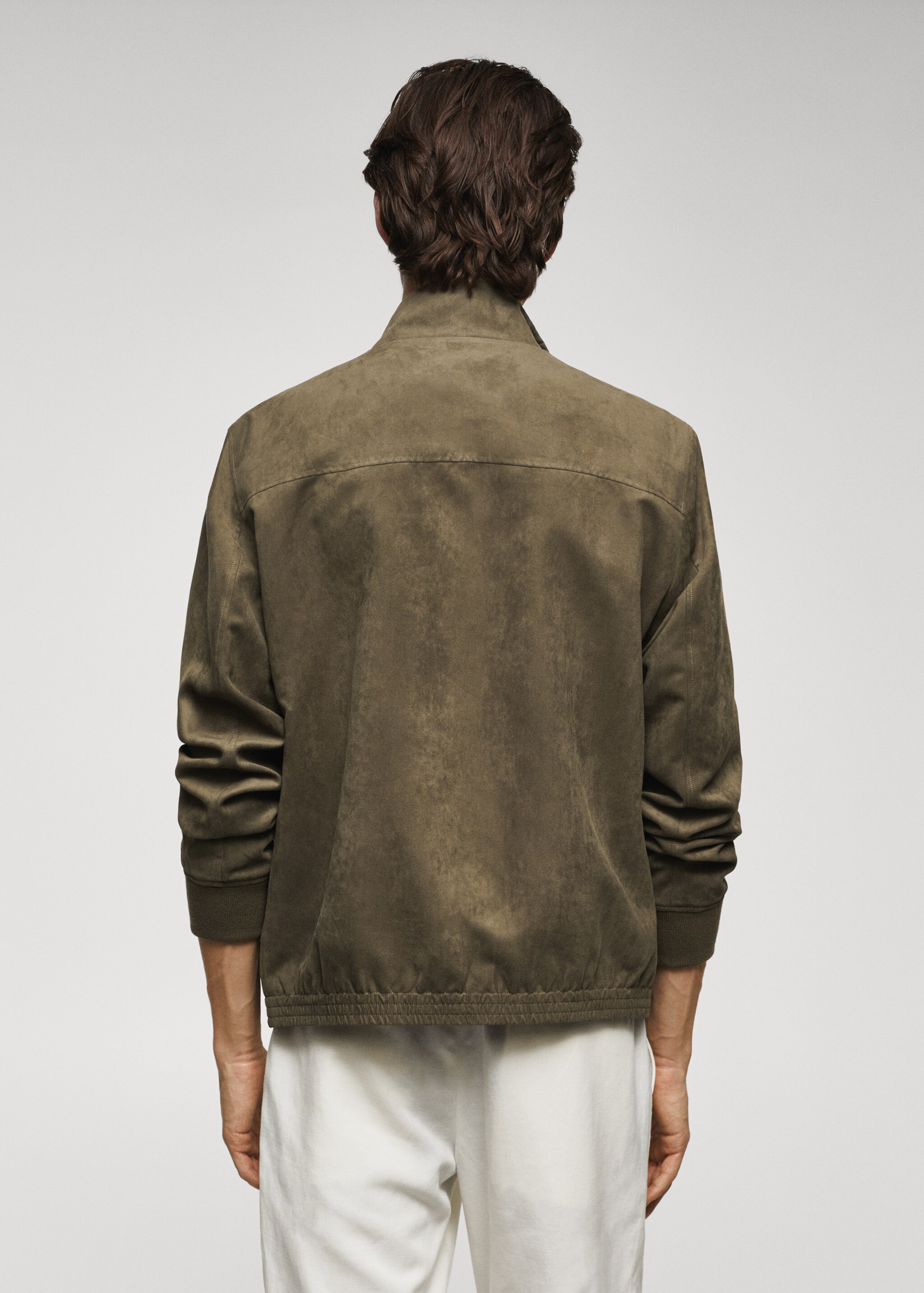 Suede-effect bomber jacket - Reverse of the article