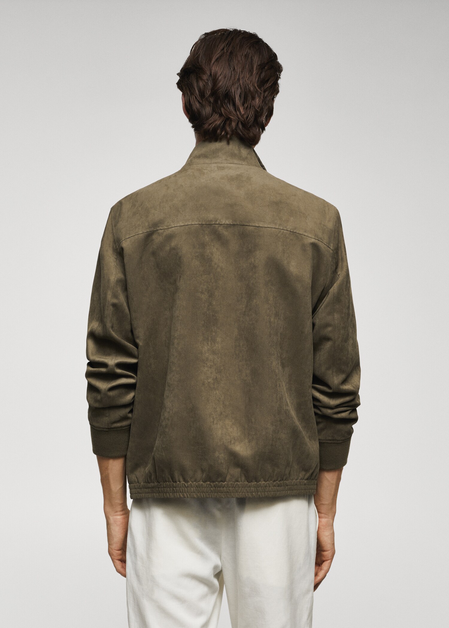 Suede-effect bomber jacket - Reverse of the article