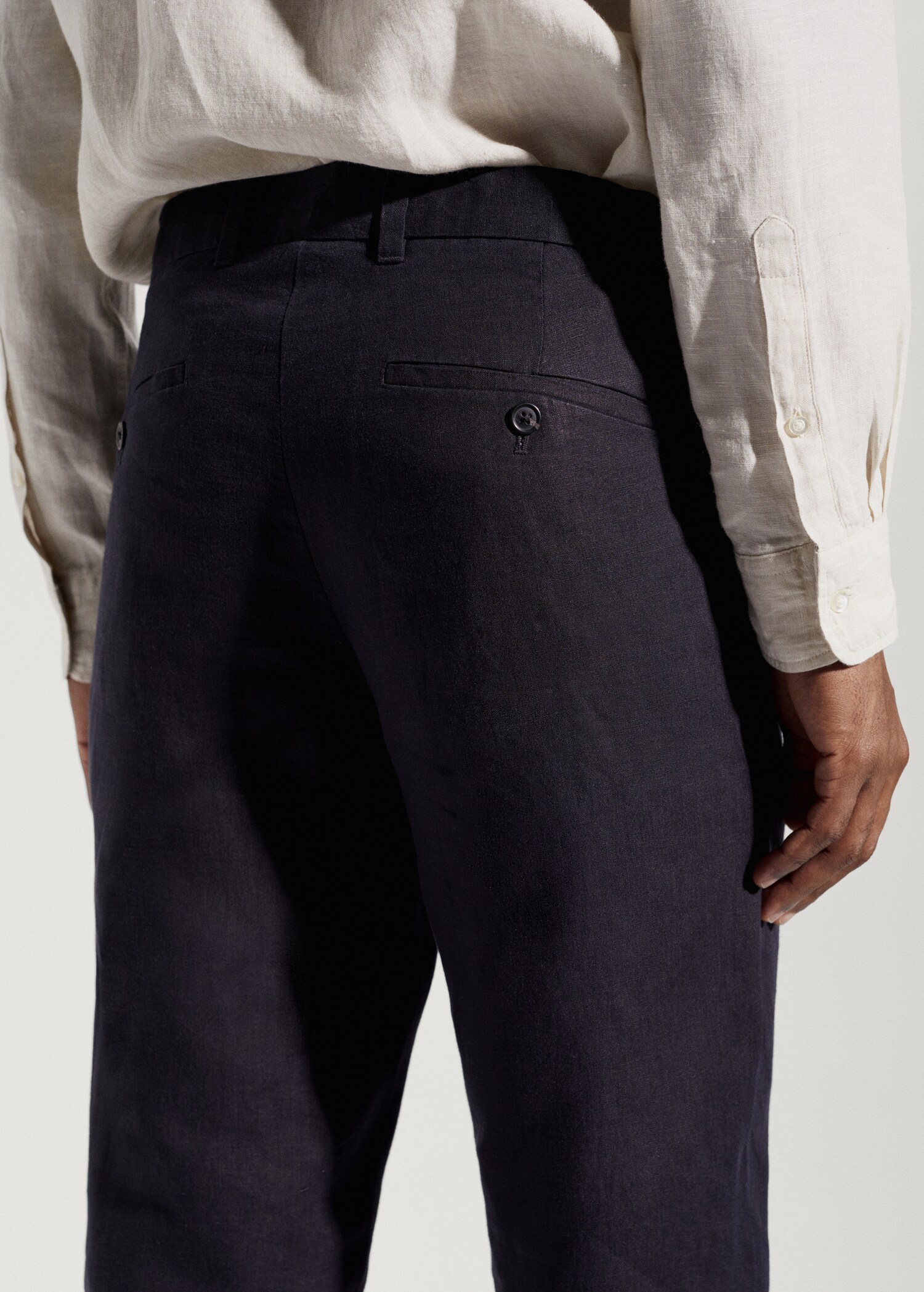 Slim Fit-Hose aus 100 % Leinen - Detail des Artikels 2
