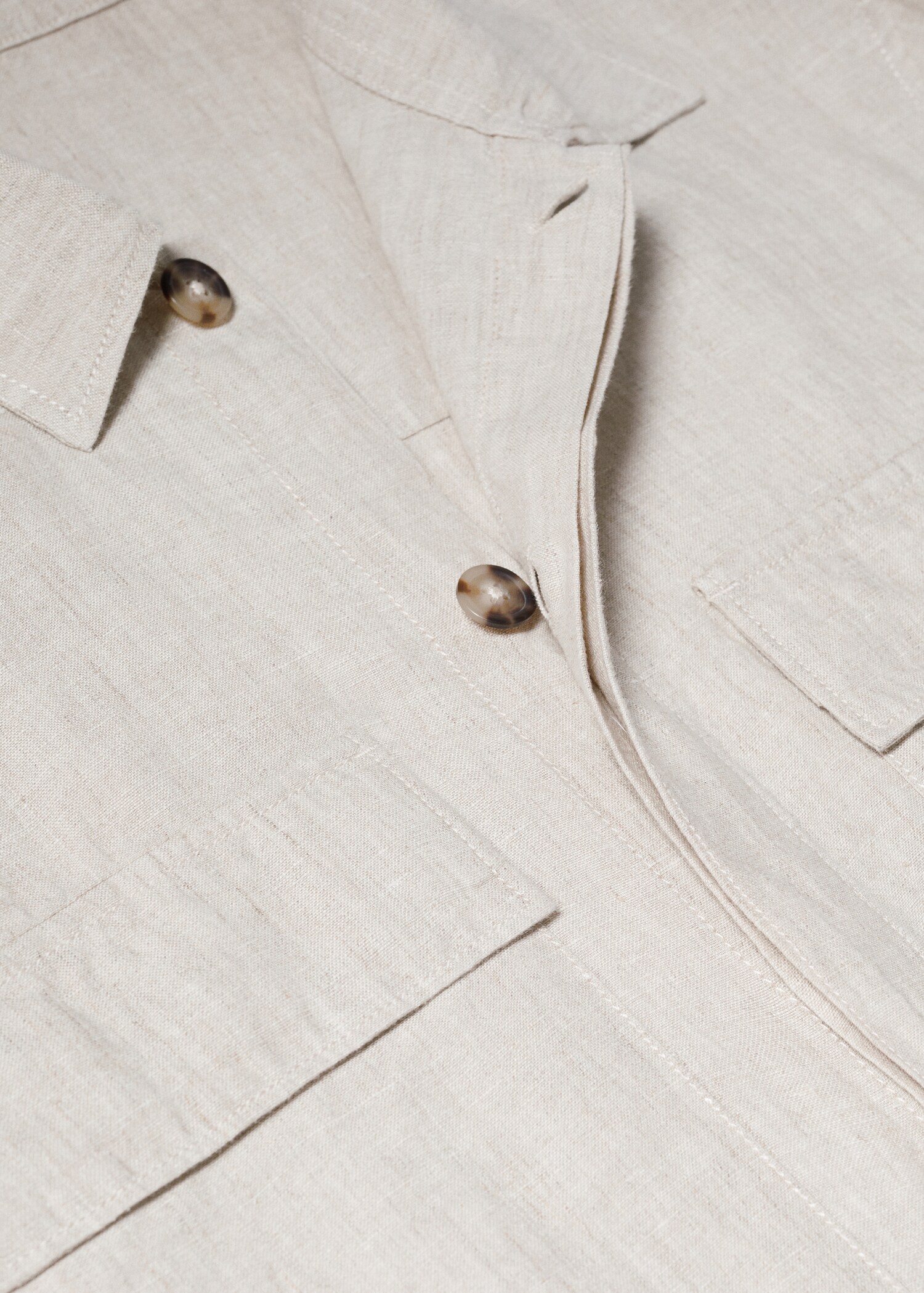 100% linen overshirt with pockets - Details of the article 8